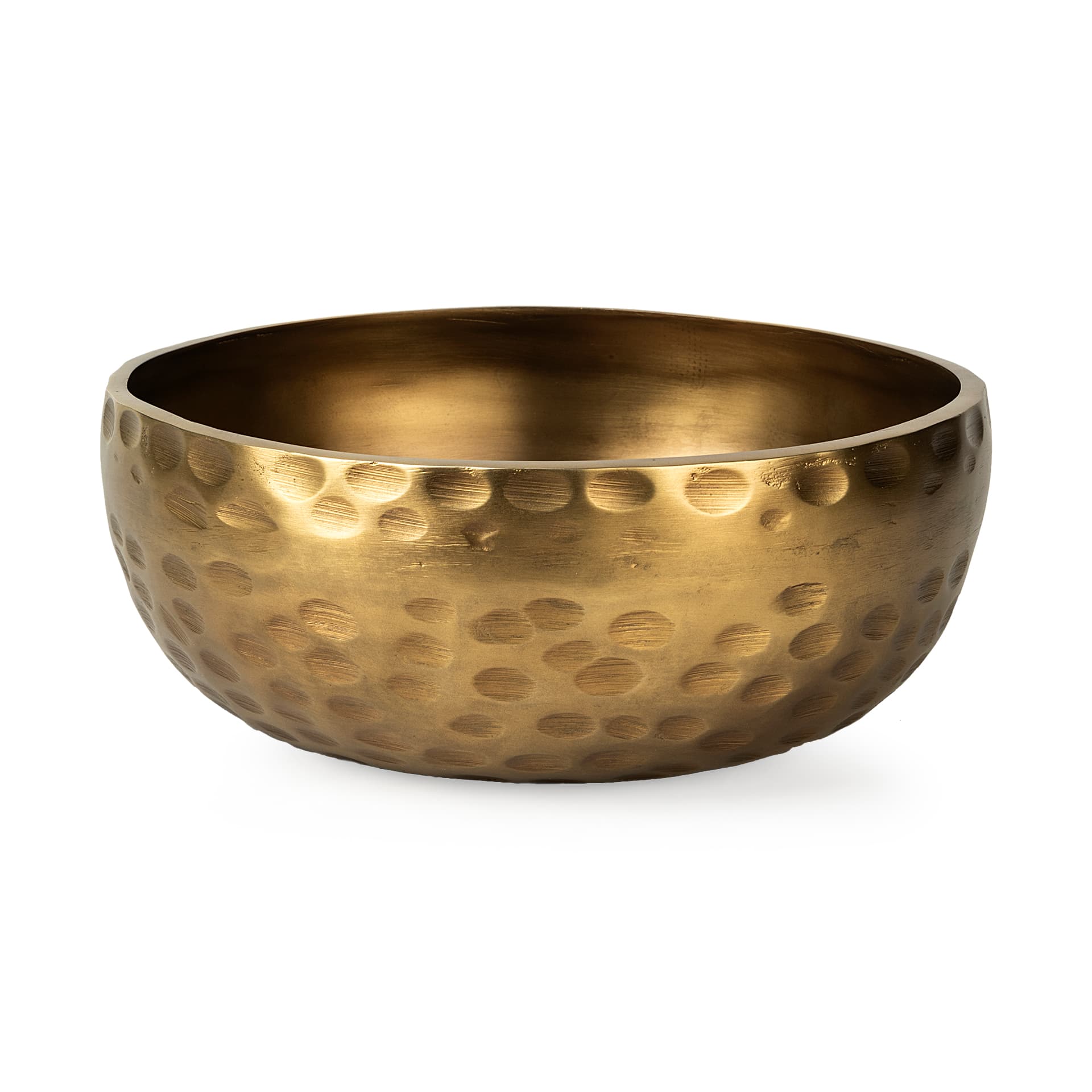 Karmel 12L x 12W Gold Hammered Aluminum Bowl — product photograph