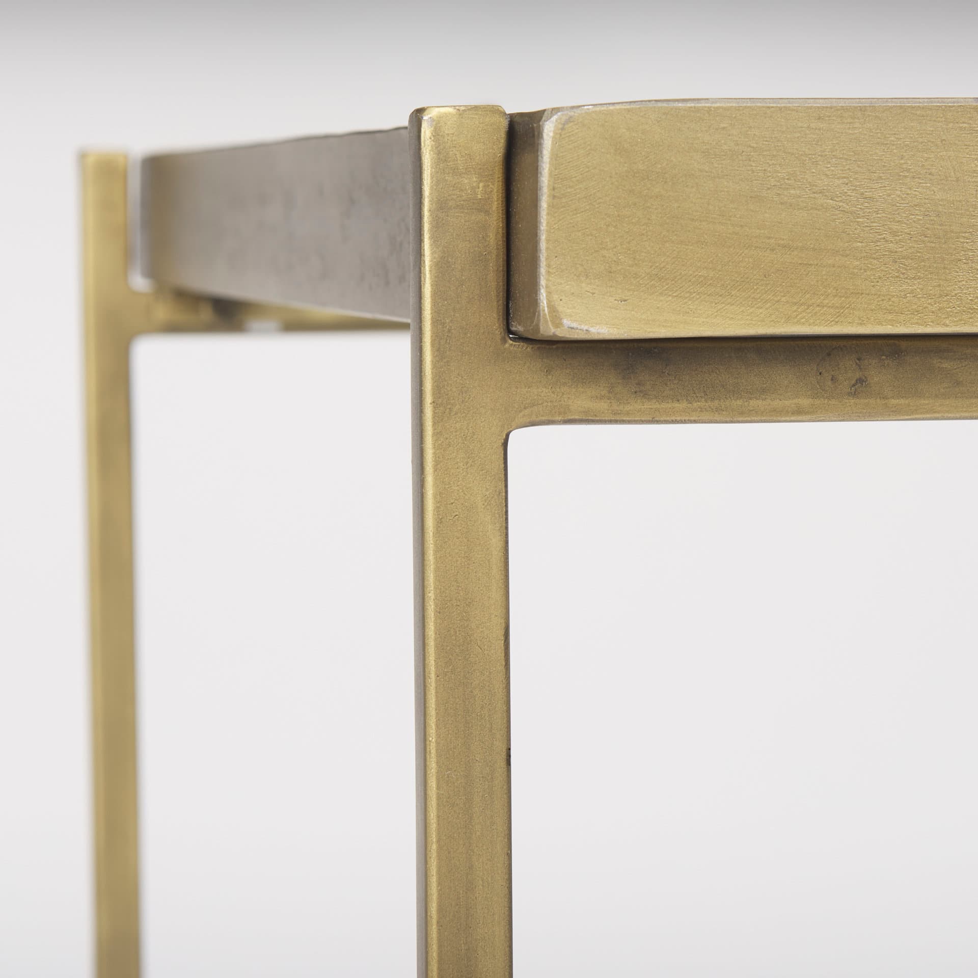 Trey Gold Metal W/Glass Accent Table — product photograph