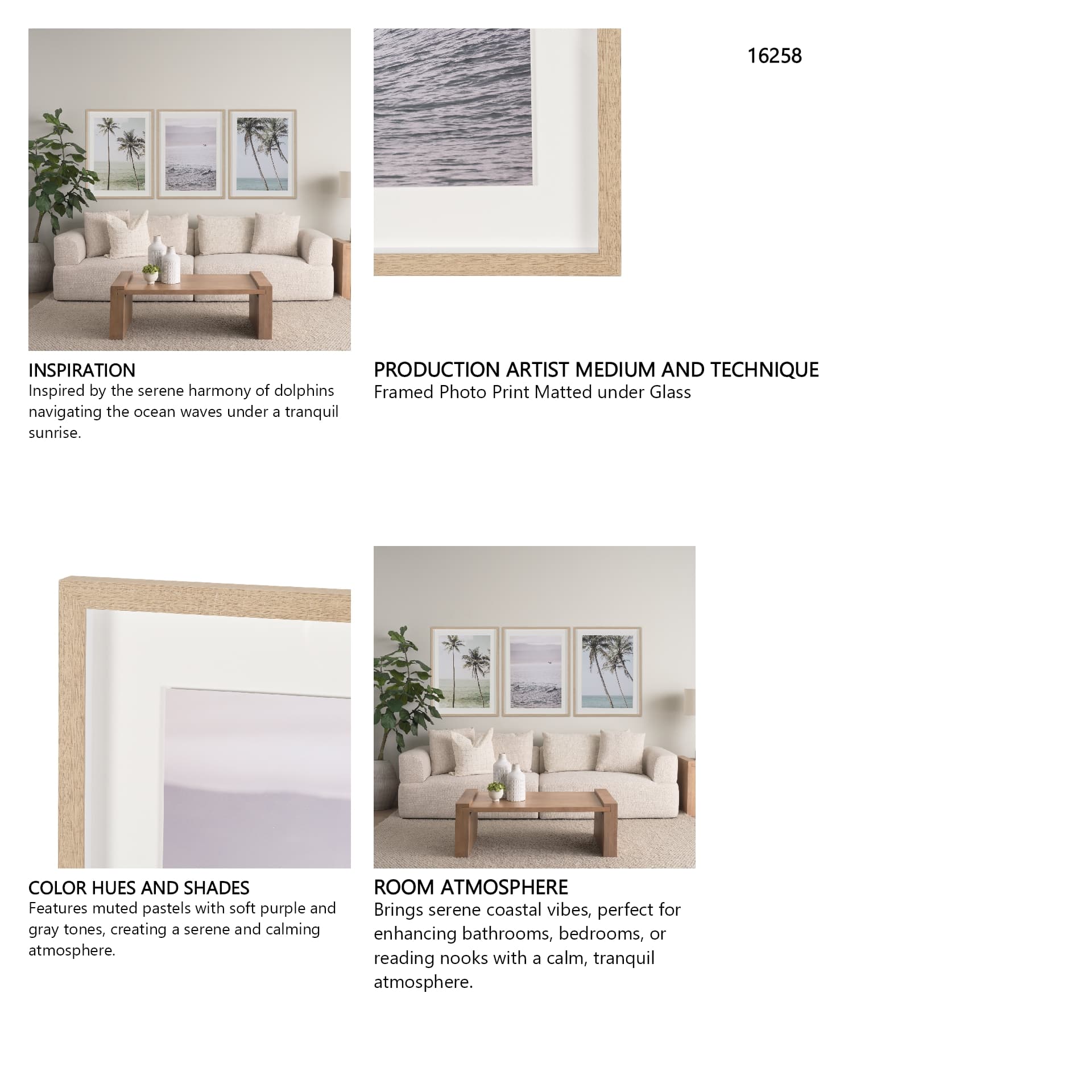 Ocean's Dance by Shot By Clint Framed Photo Print Matted under Glass — in a styled room