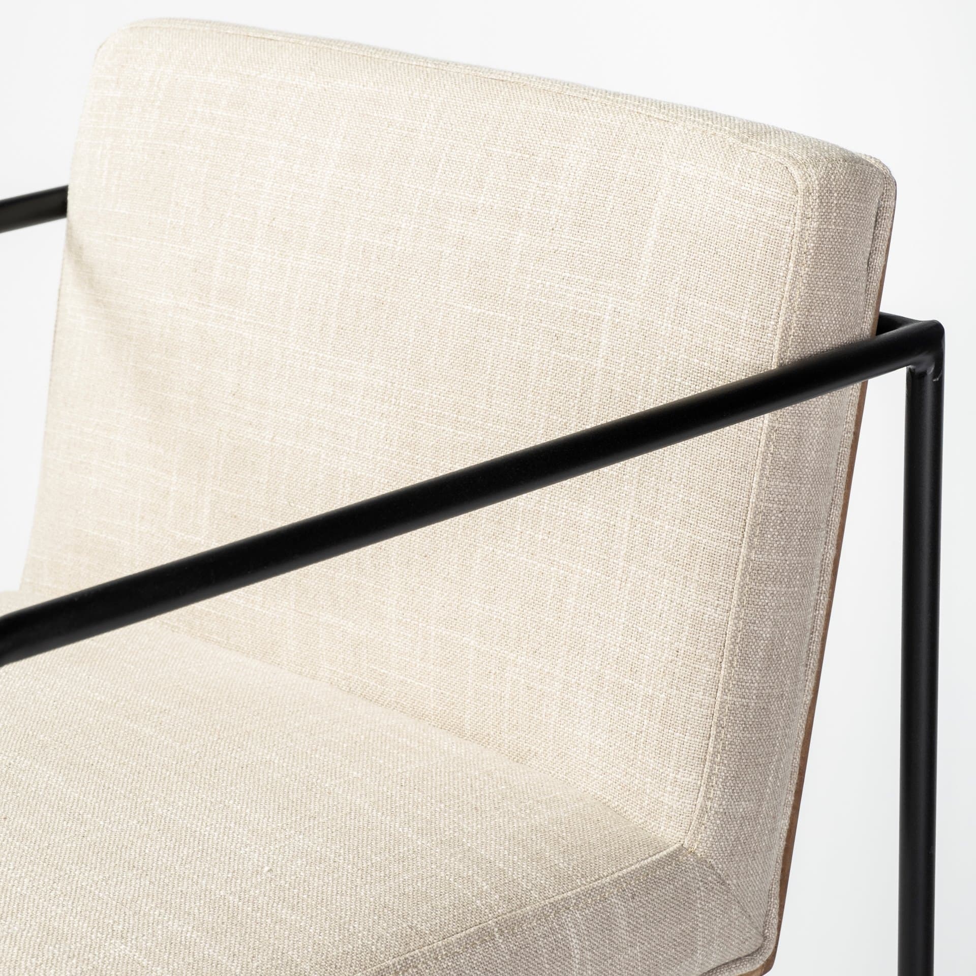 Stamford Backless 36.8in Seat Counter Stool | Beige Fabric w/ Metal — product photograph