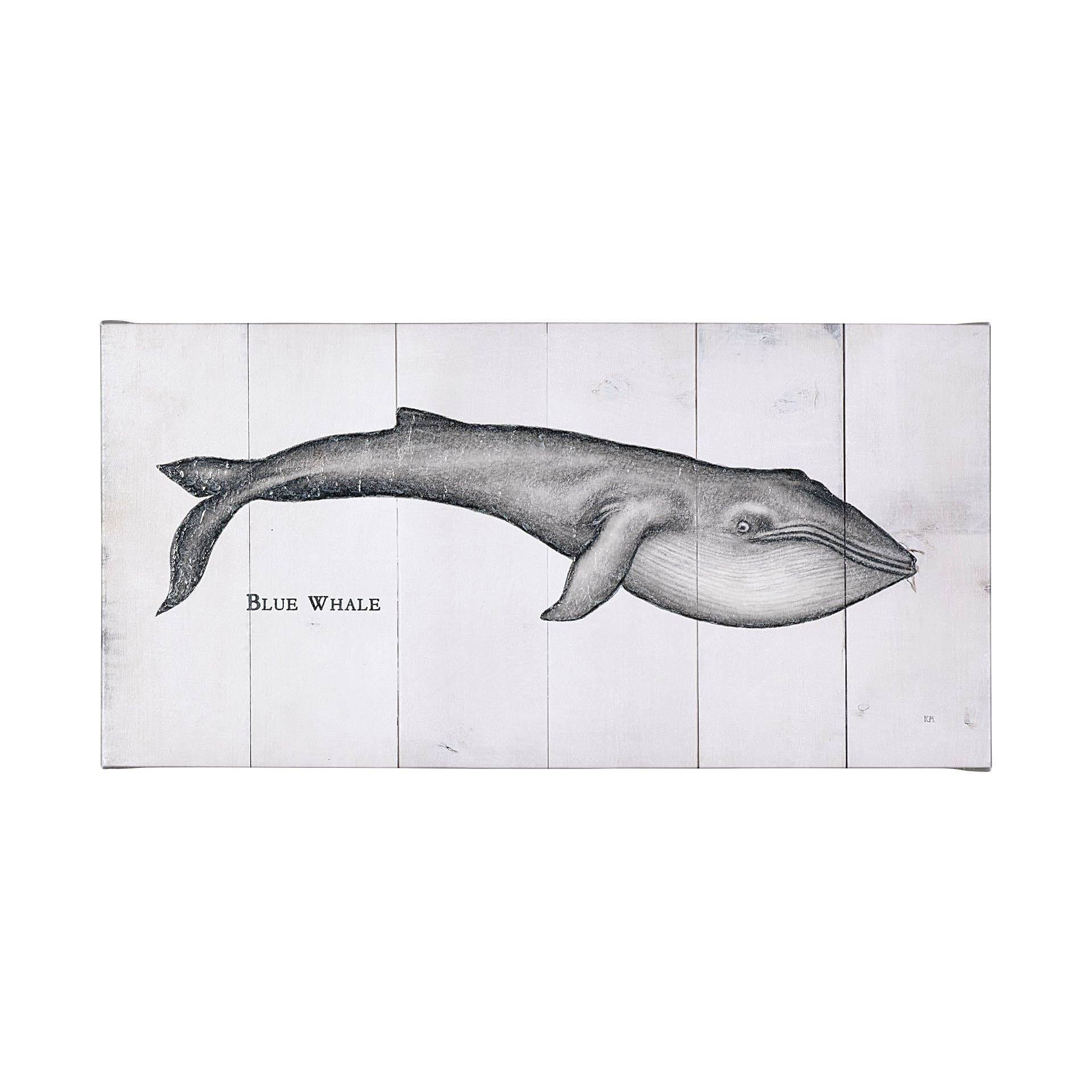 Blue Whale by Mercana Studio a Hand Embellished Textured Canvas — product photograph