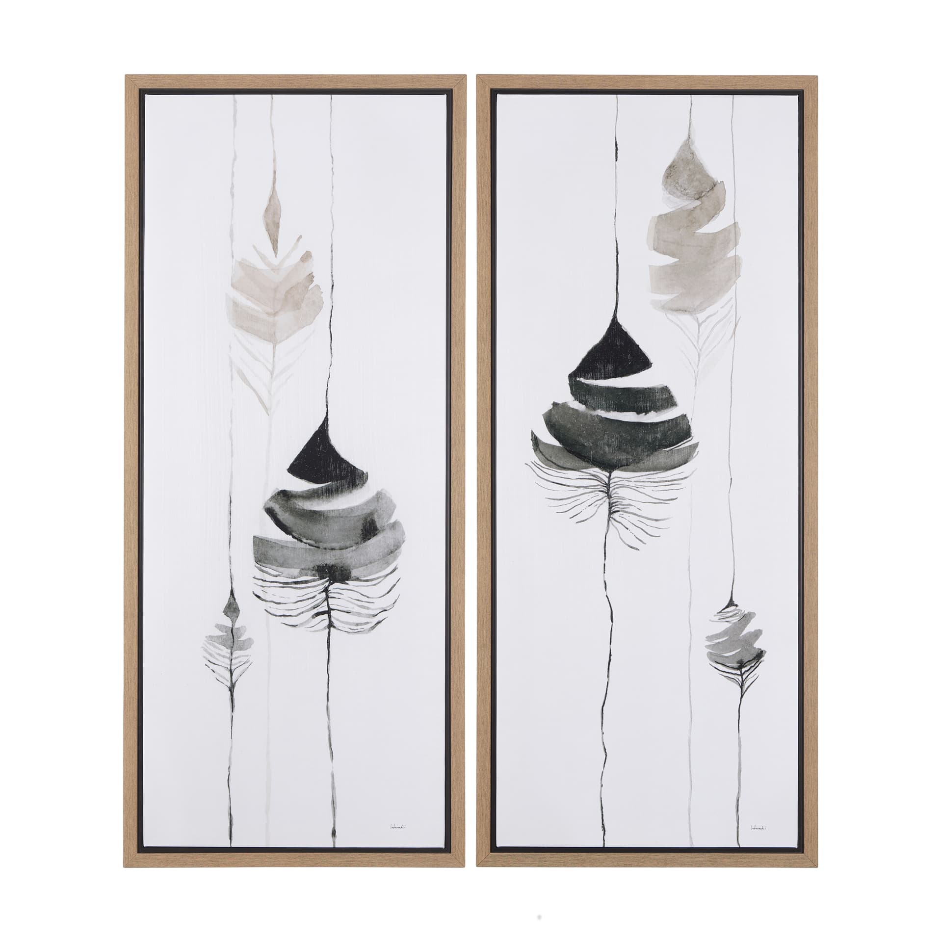 Rain of Leaf II by Mercana Studio a Hand Embellished Textured Framed Canvas — product photograph
