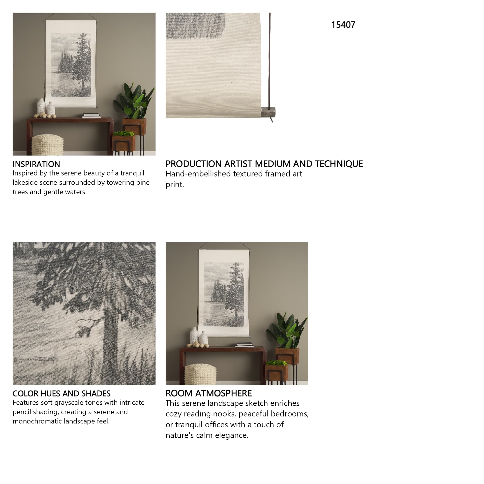 Northern Forest II by Mercana Studio a Hand Embelished Textured Framed Art Print — in a styled room