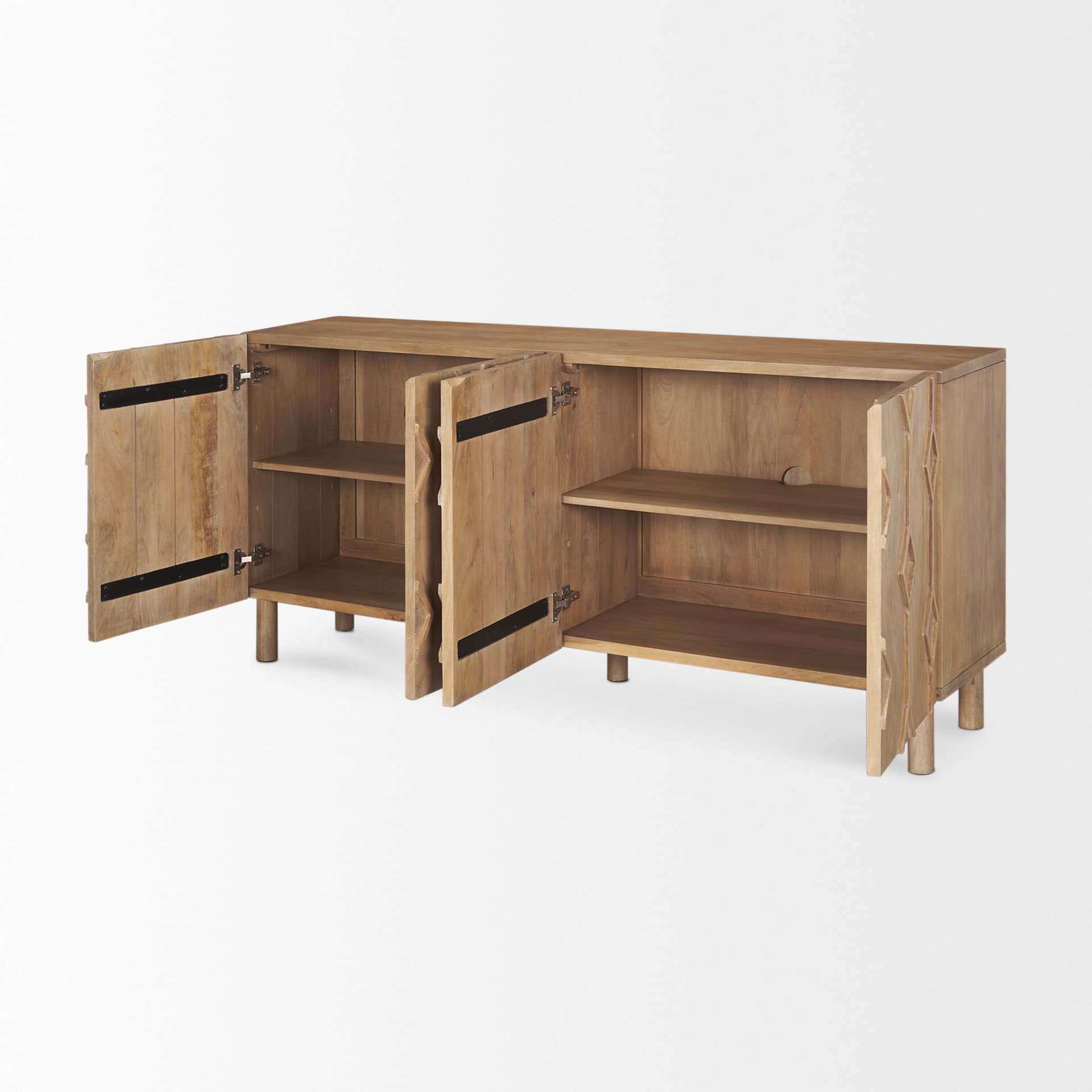 Heera Light Brown Diamond w/ Shelf Motif Sideboard — product photograph