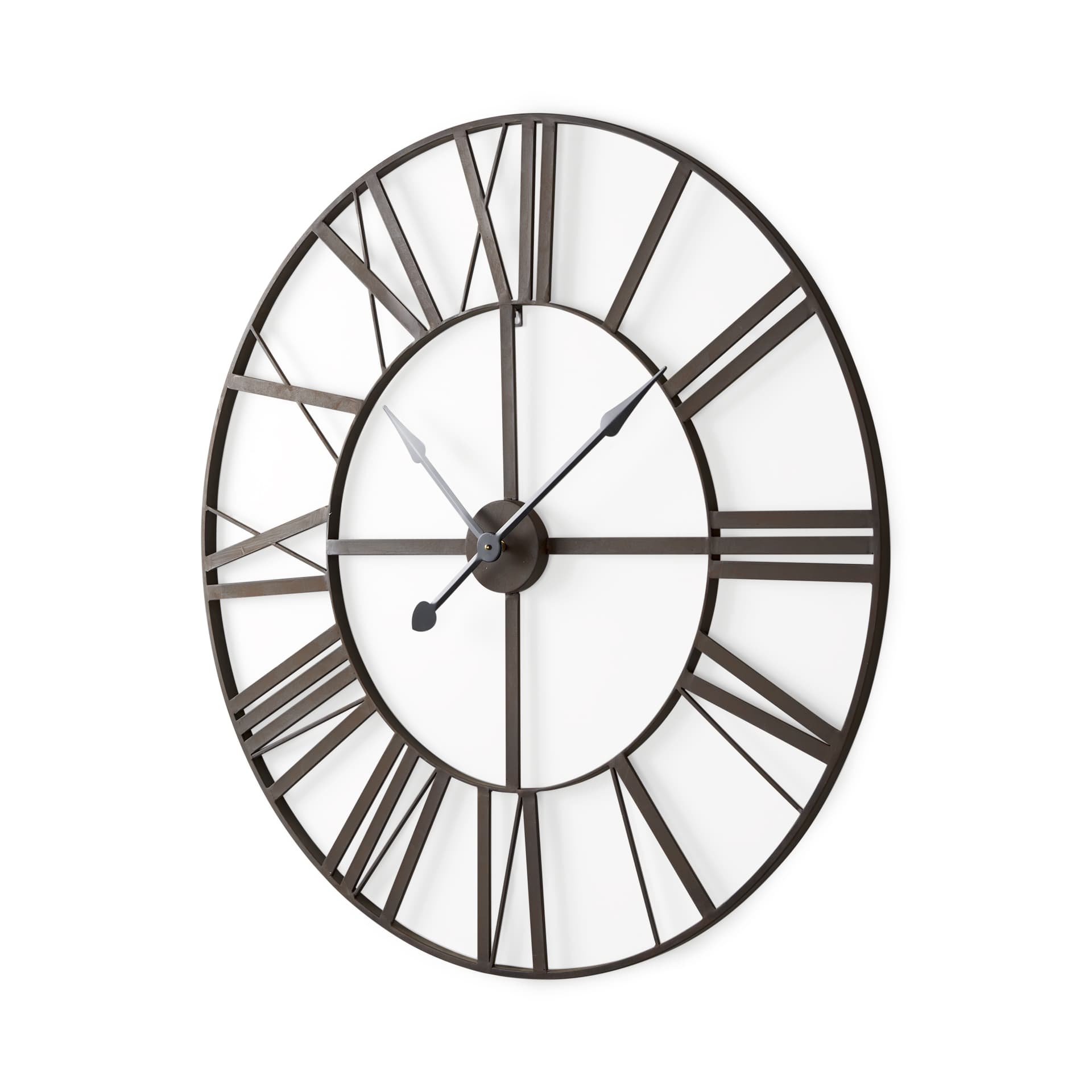 Pender 40.0L x 2.4W x 40.0H Black Iron Round Wall Clock — product photograph