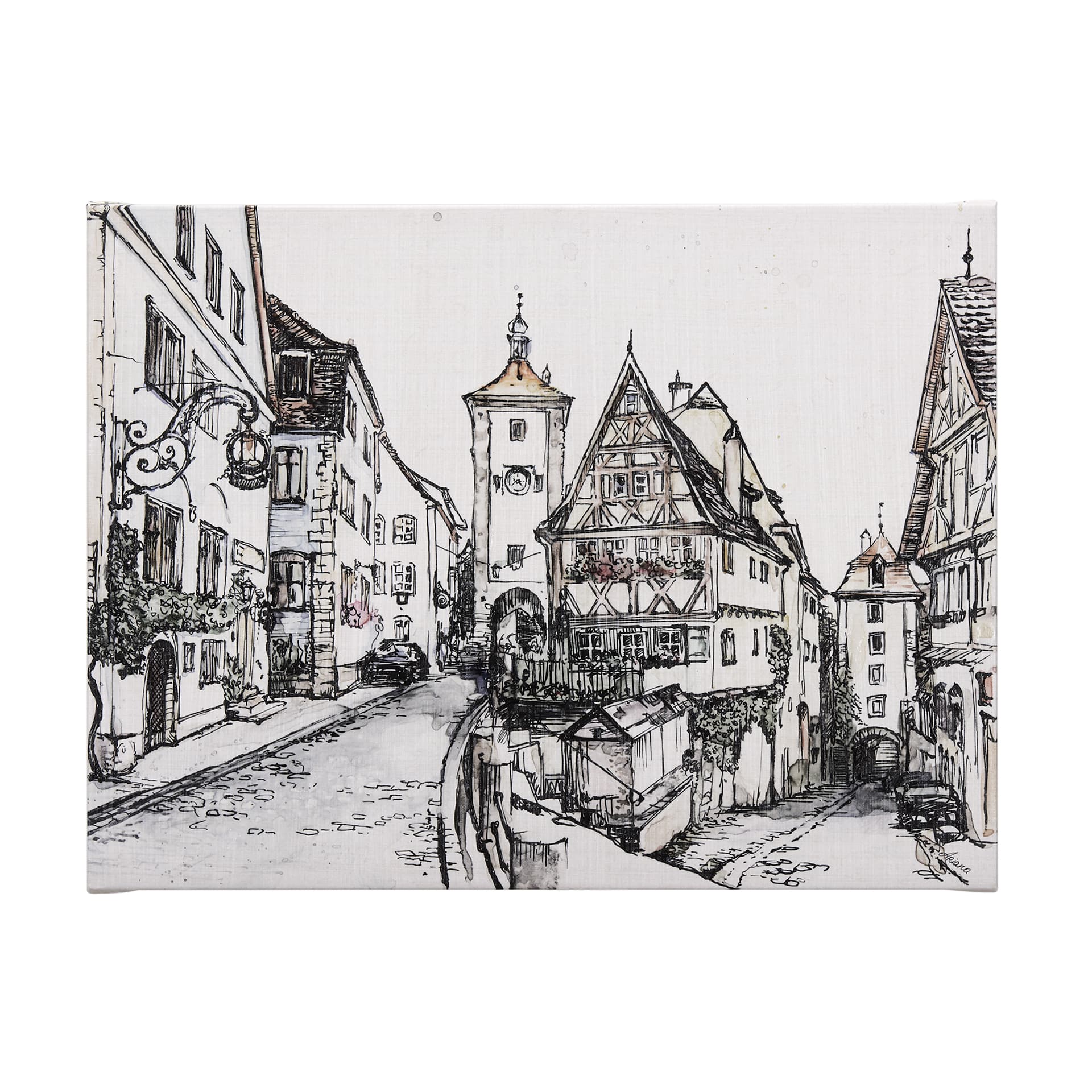 Travel memories I by Mercana Studio a Hand Embellished Textured Canvas — product photograph