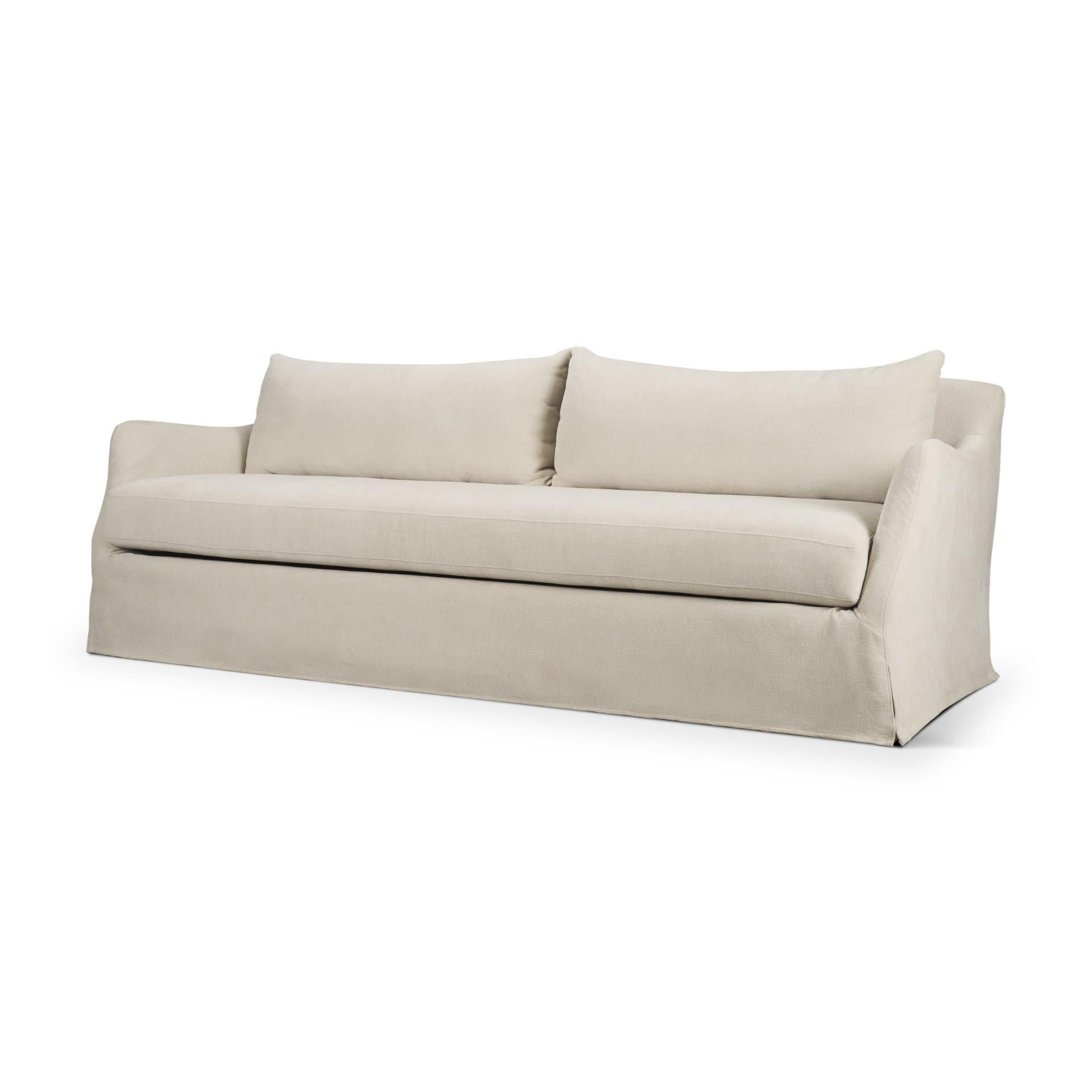 Ellington Slipcovered Slope Arm Sofa | 3 Seater | Cream Fabric — product photograph