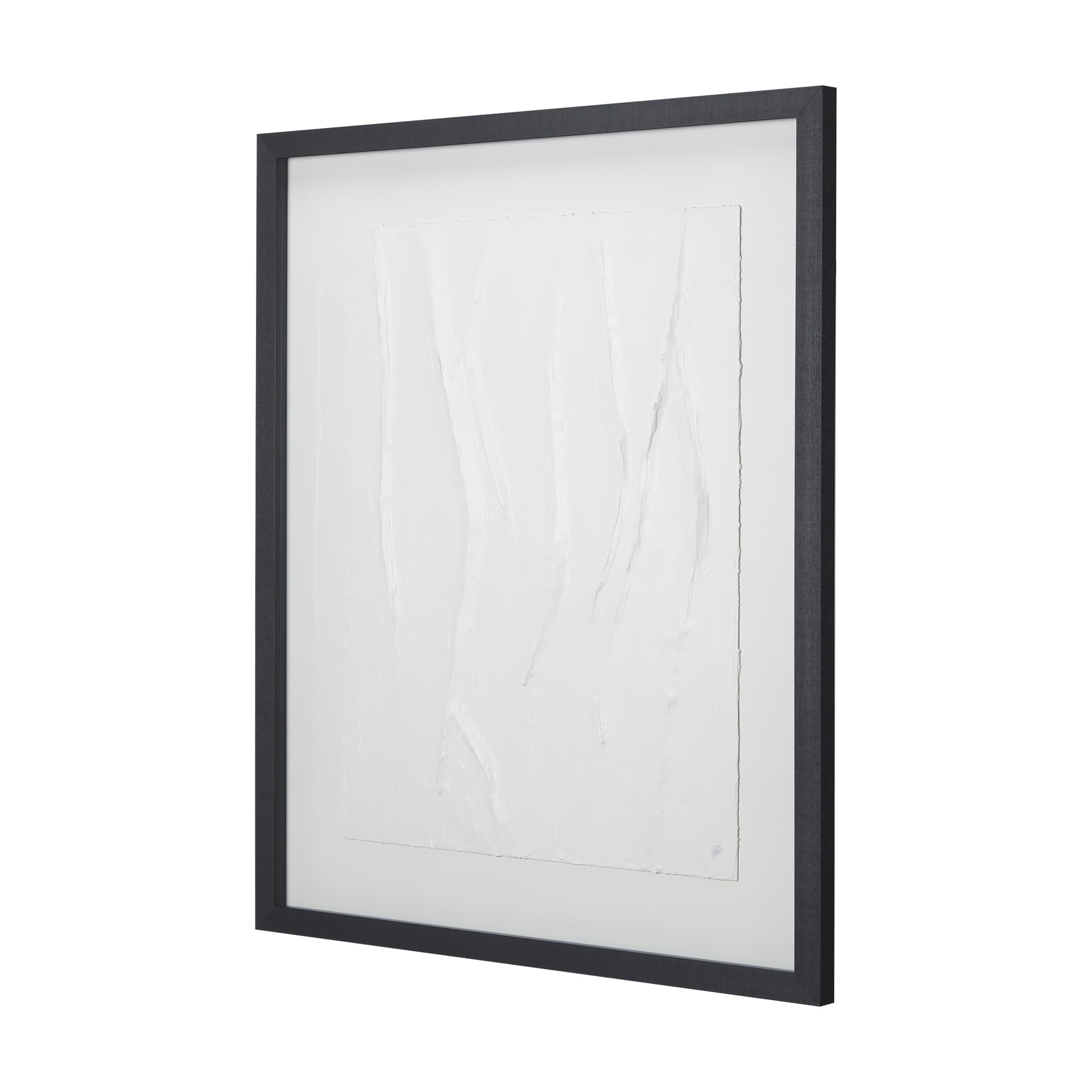 White Vines I by Studio M a handmade Original Framed 3D Textured Artwork under Glass — product photograph