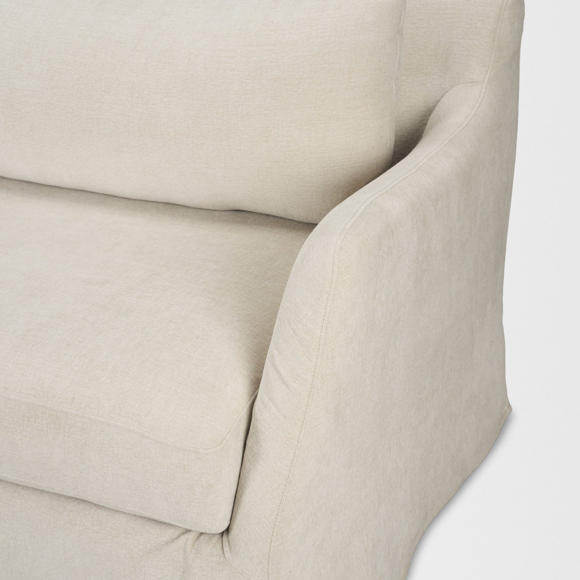 Ellington Slipcovered Slope Arm Sofa | 3 Seater | Cream Fabric — product photograph