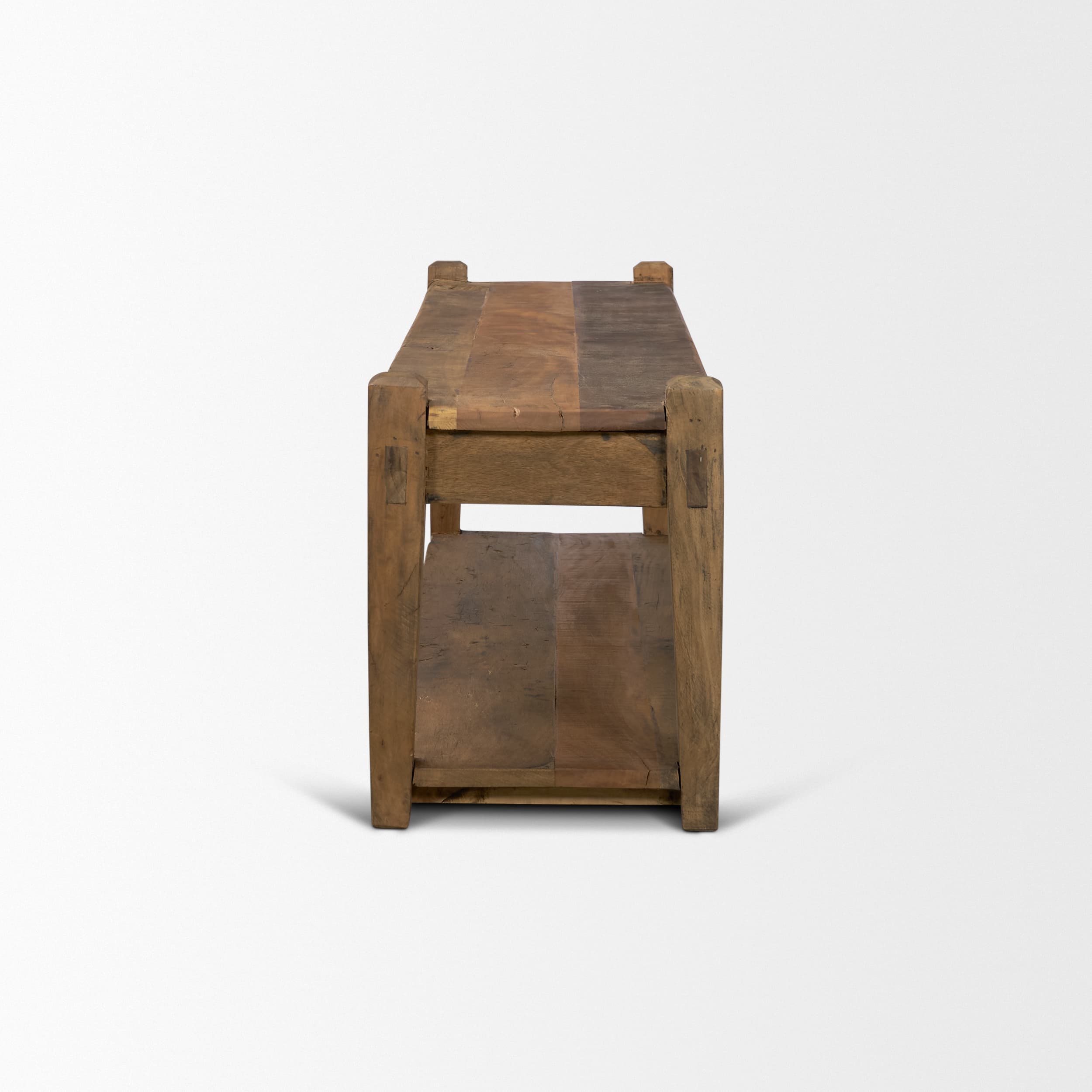 Ashwick Dark Brown Reclaimed Wood Bench — product photograph