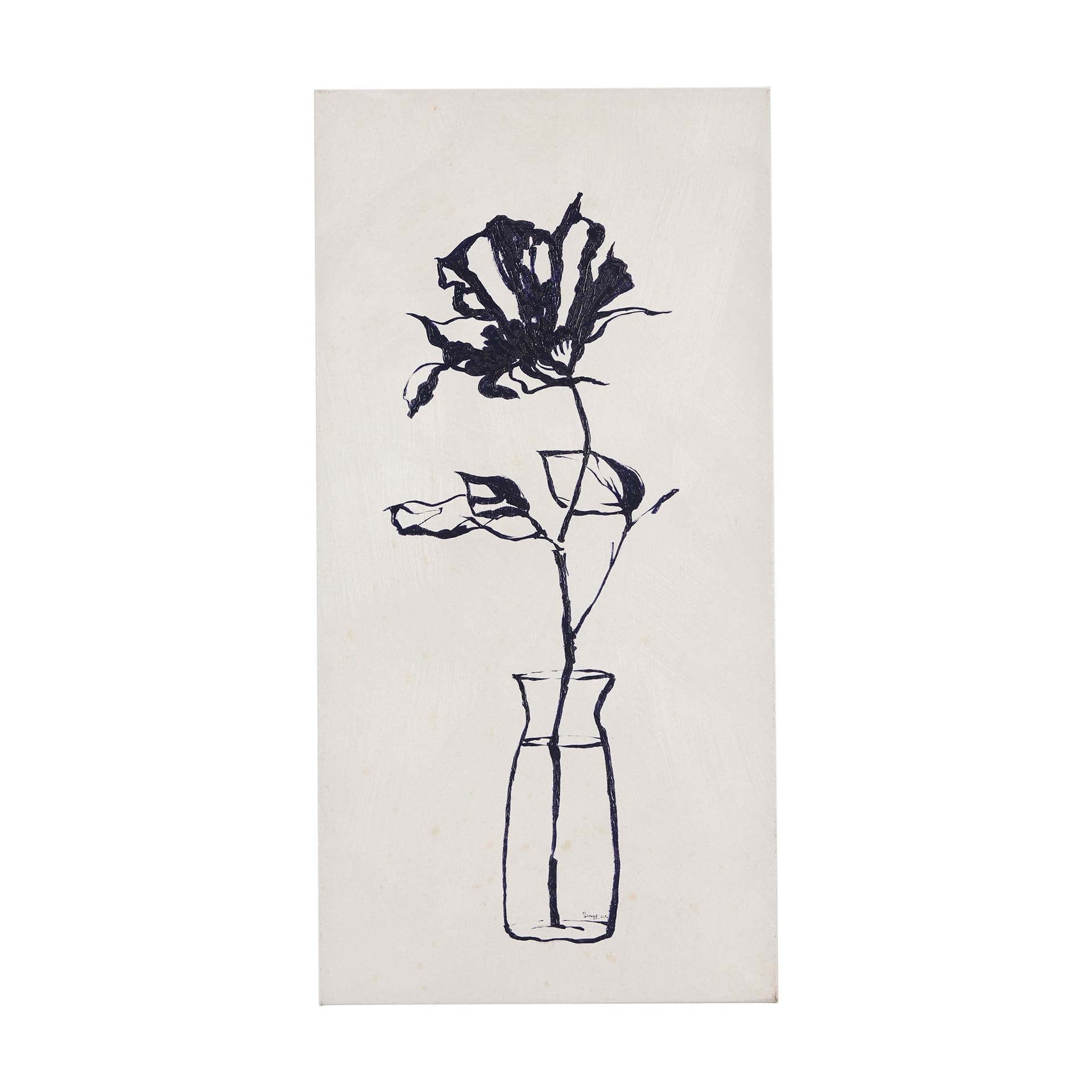 Sapphire Vase II by Mercana Studio a Hand Embellished Textured Canvas — product photograph