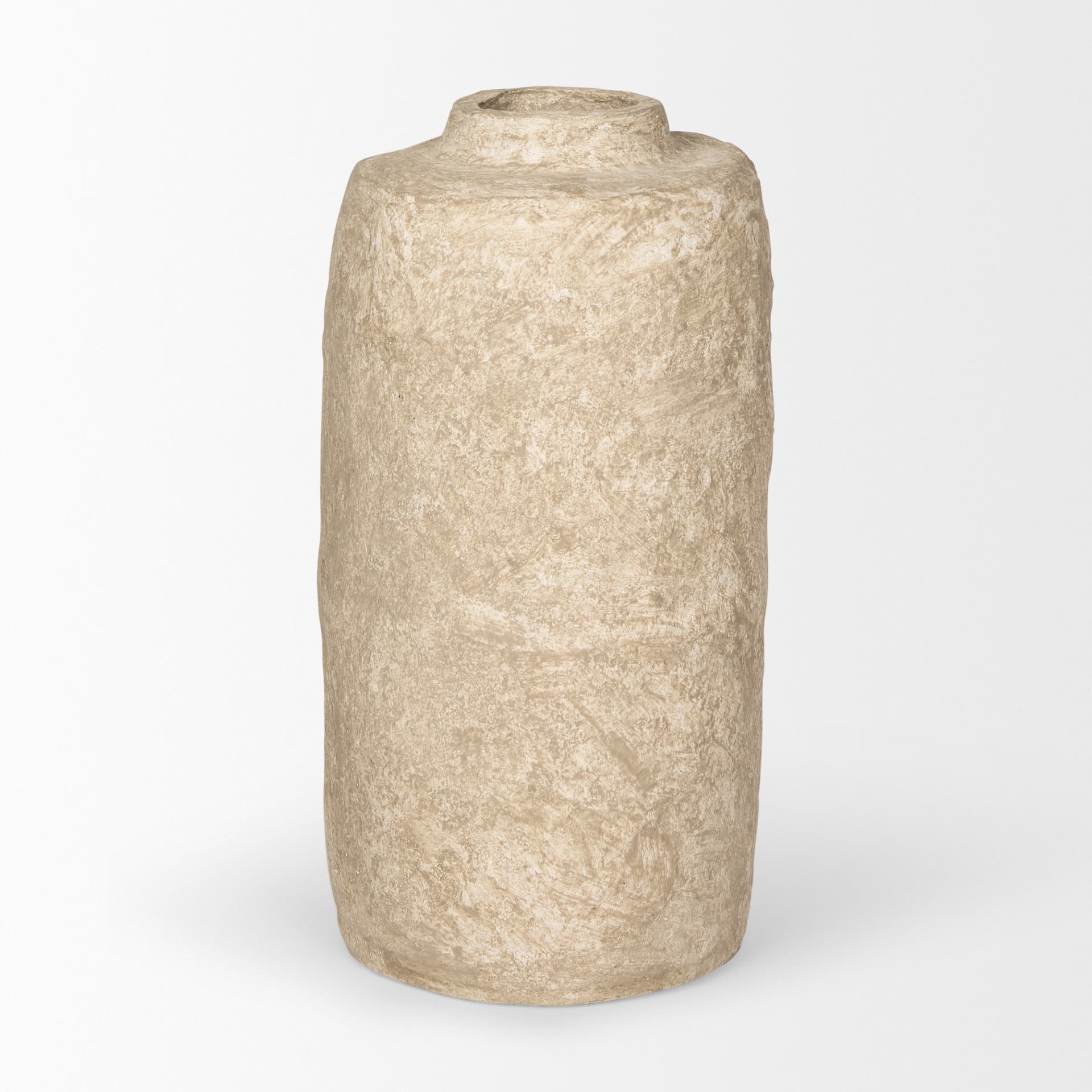 Rama Small Beige Paper Mache Floor Vase — product photograph