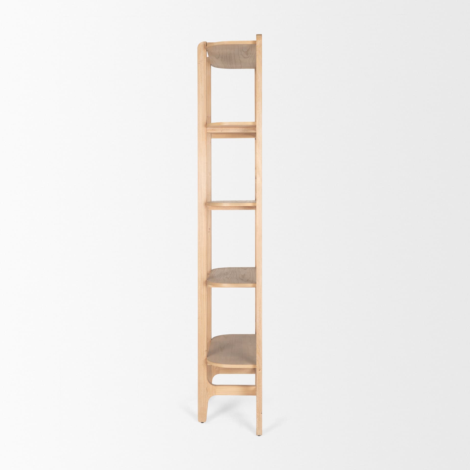 Taylin Light Brown Solid Wood Open Bookshelf — product photograph
