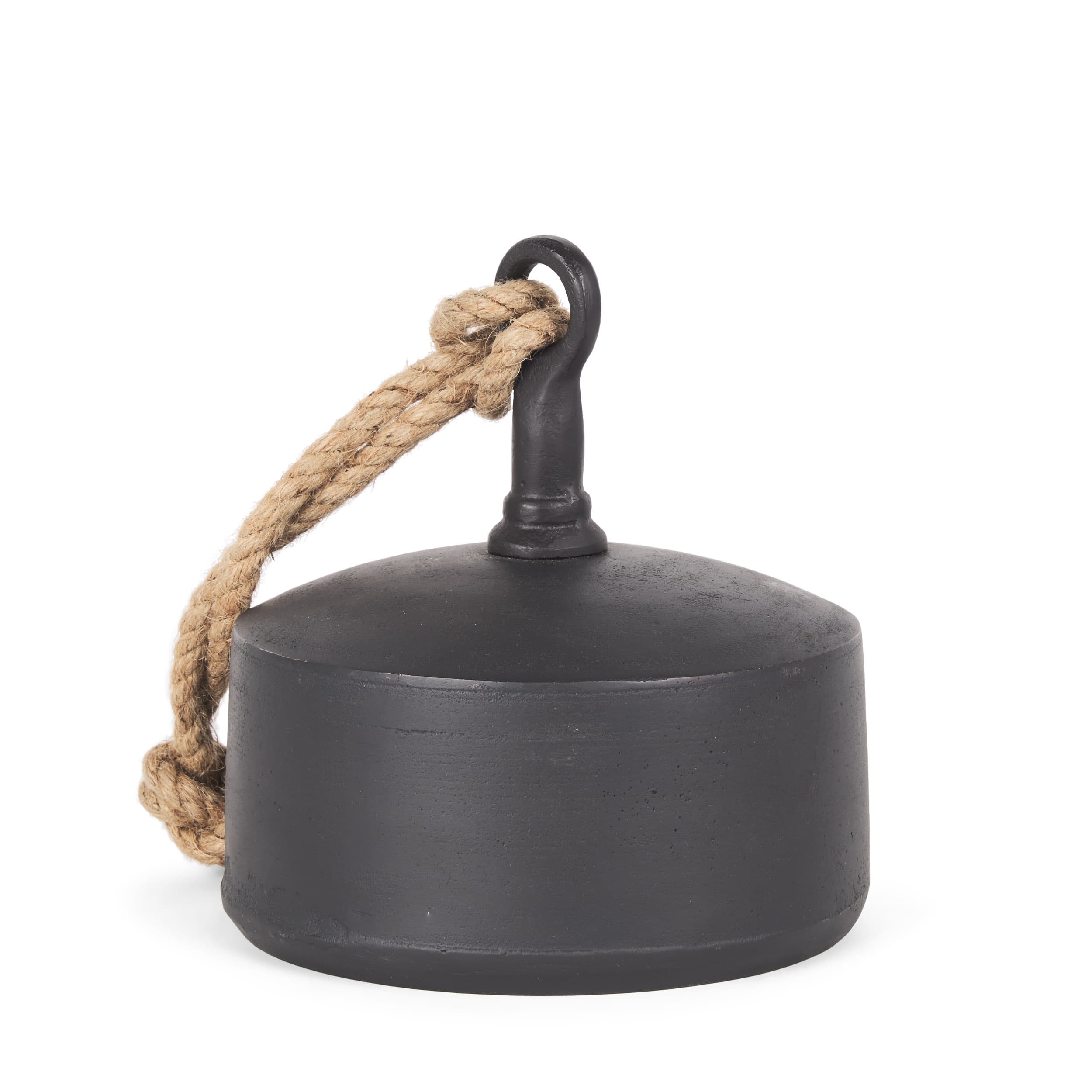 Quincy Large Matte Black Metal Decorative Bell Object — product photograph