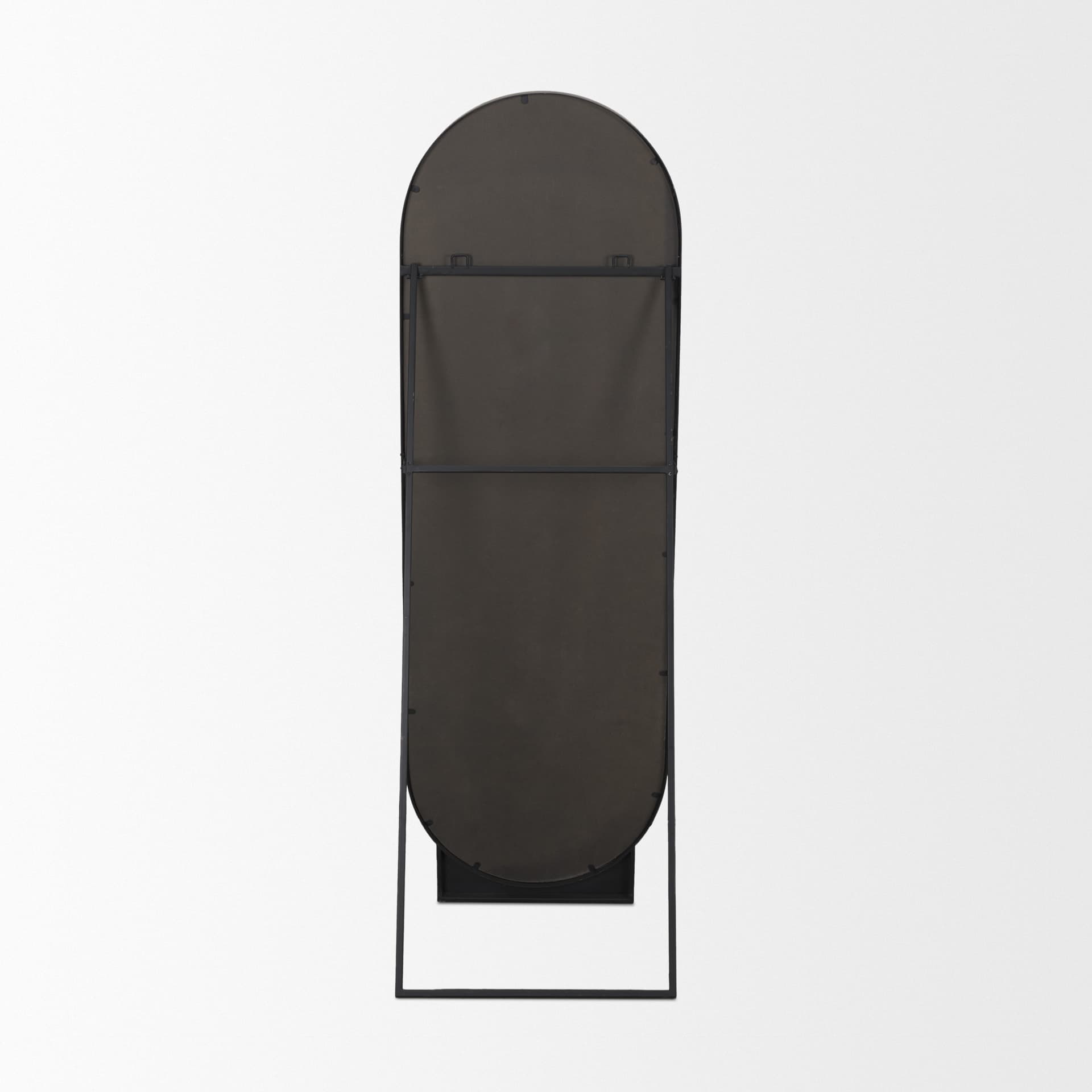 Tillie Oblong Matte Black Metal Standing Floor Mirror — product photograph