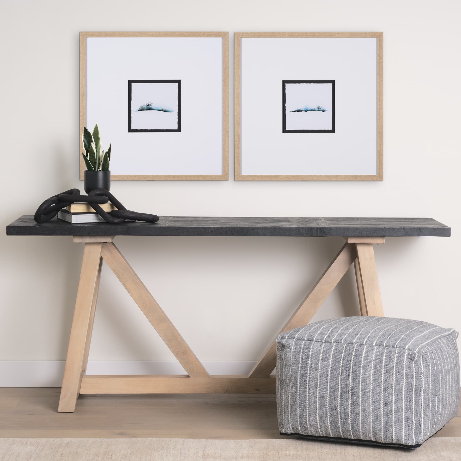 Morning Blue II by Mercana Studio a Framed Art Print — in a styled room