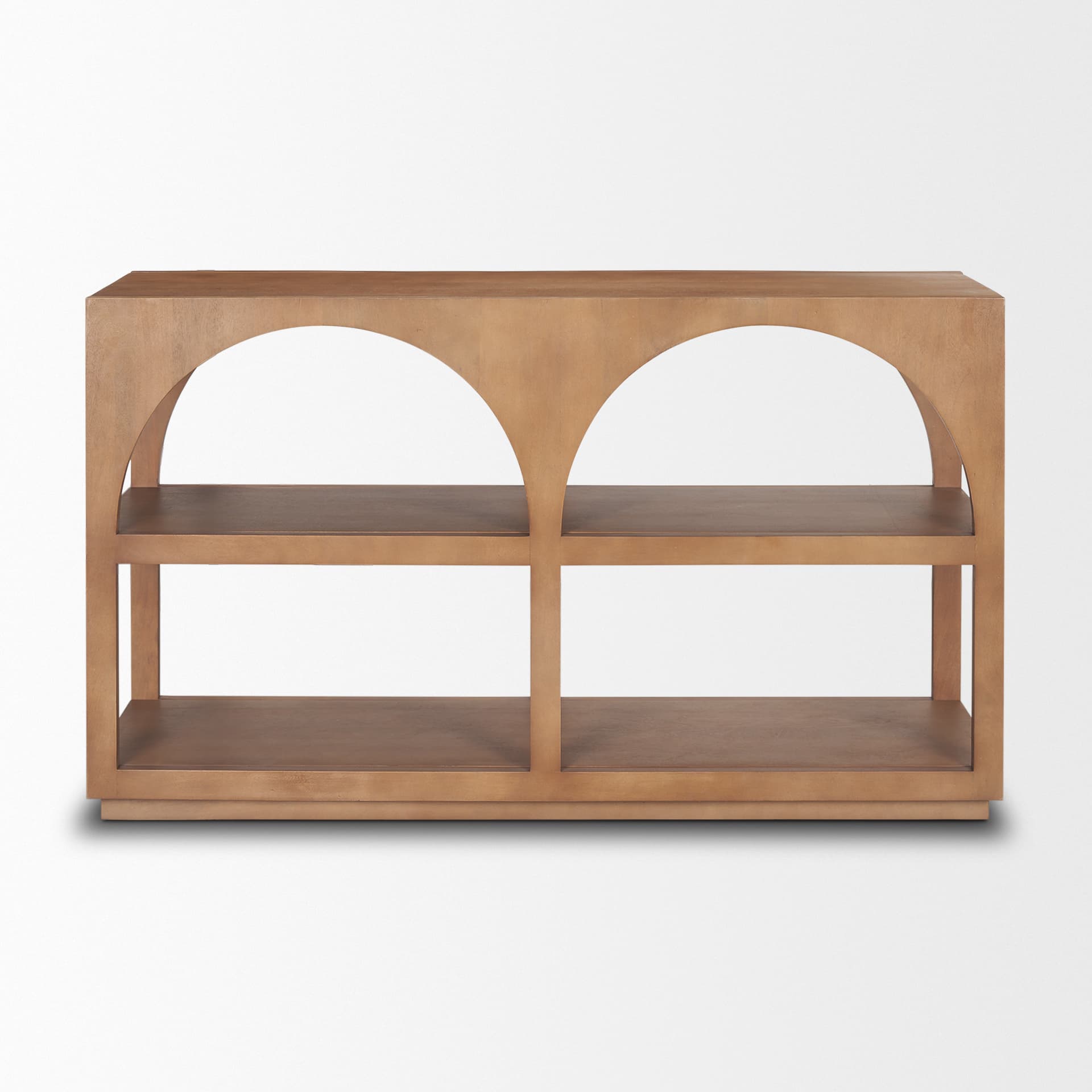 Bela 54" Arched Console Table Medium Brown Wood — product photograph