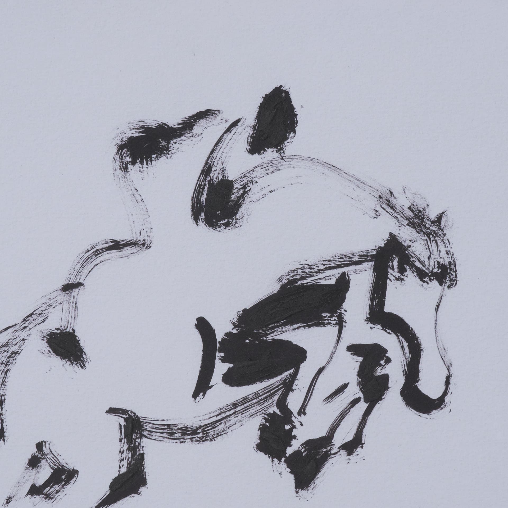 Galloping Silhouette by Santhosh ch Hand-Embellished Framed Artwork Matted under Glass — product photograph