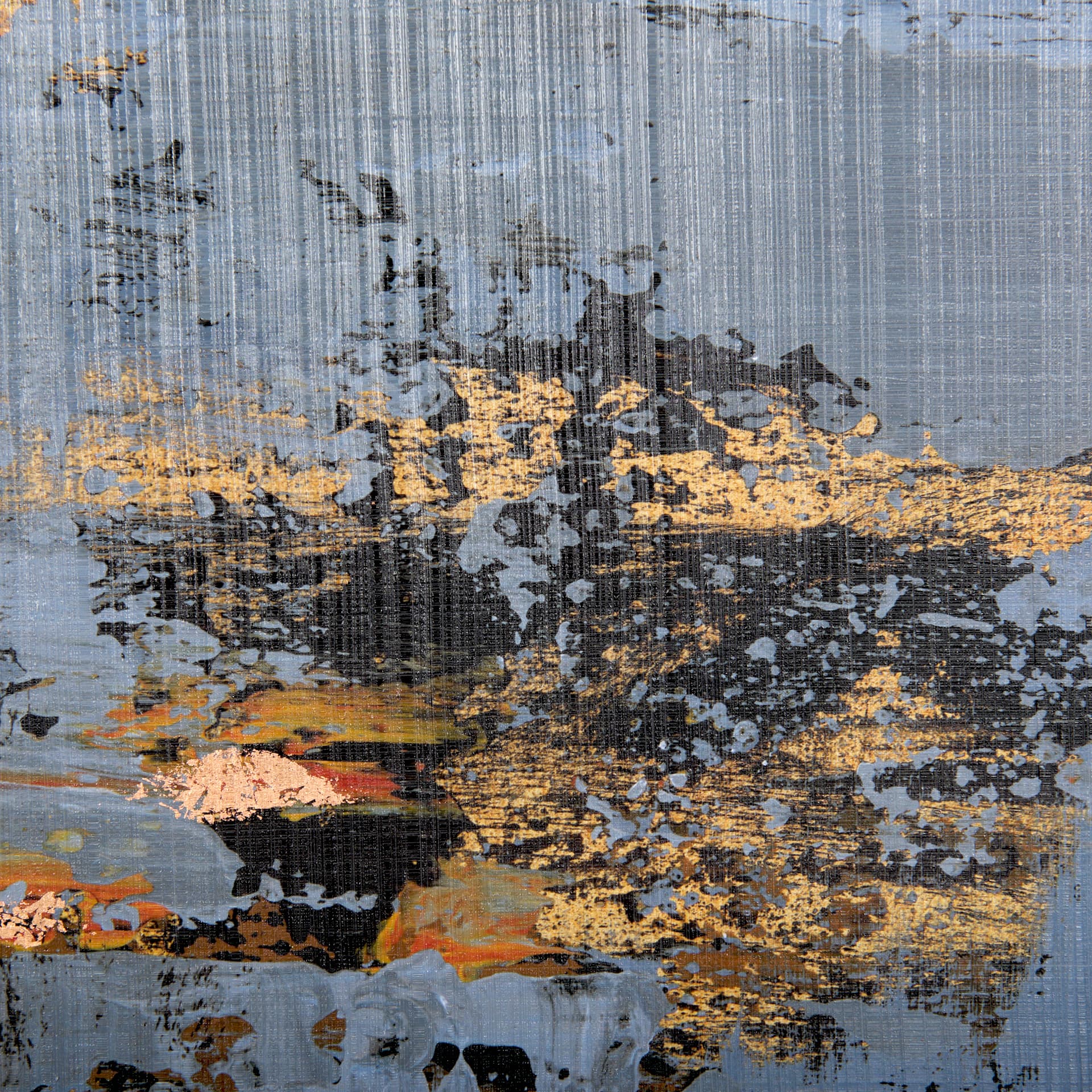Silver and gold Inspiration II by Mercana Studio a Hand Embellished Textured Framed Art Print — product photograph