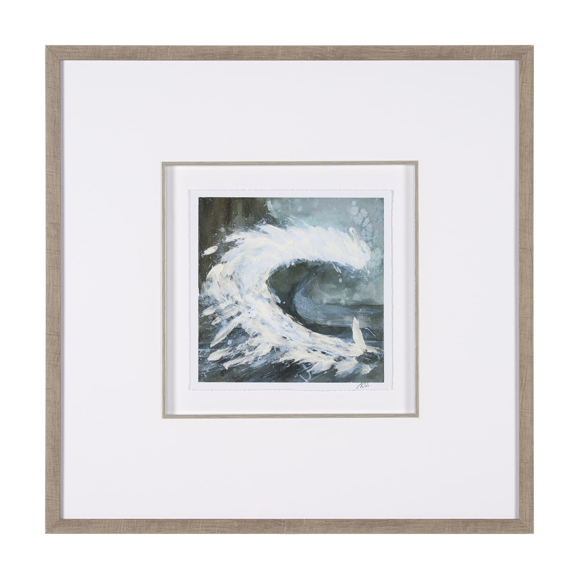 Stormy Coast IV by Mercana Studio a Hand Embellished Framed Art Print Matted under Glass — product photograph