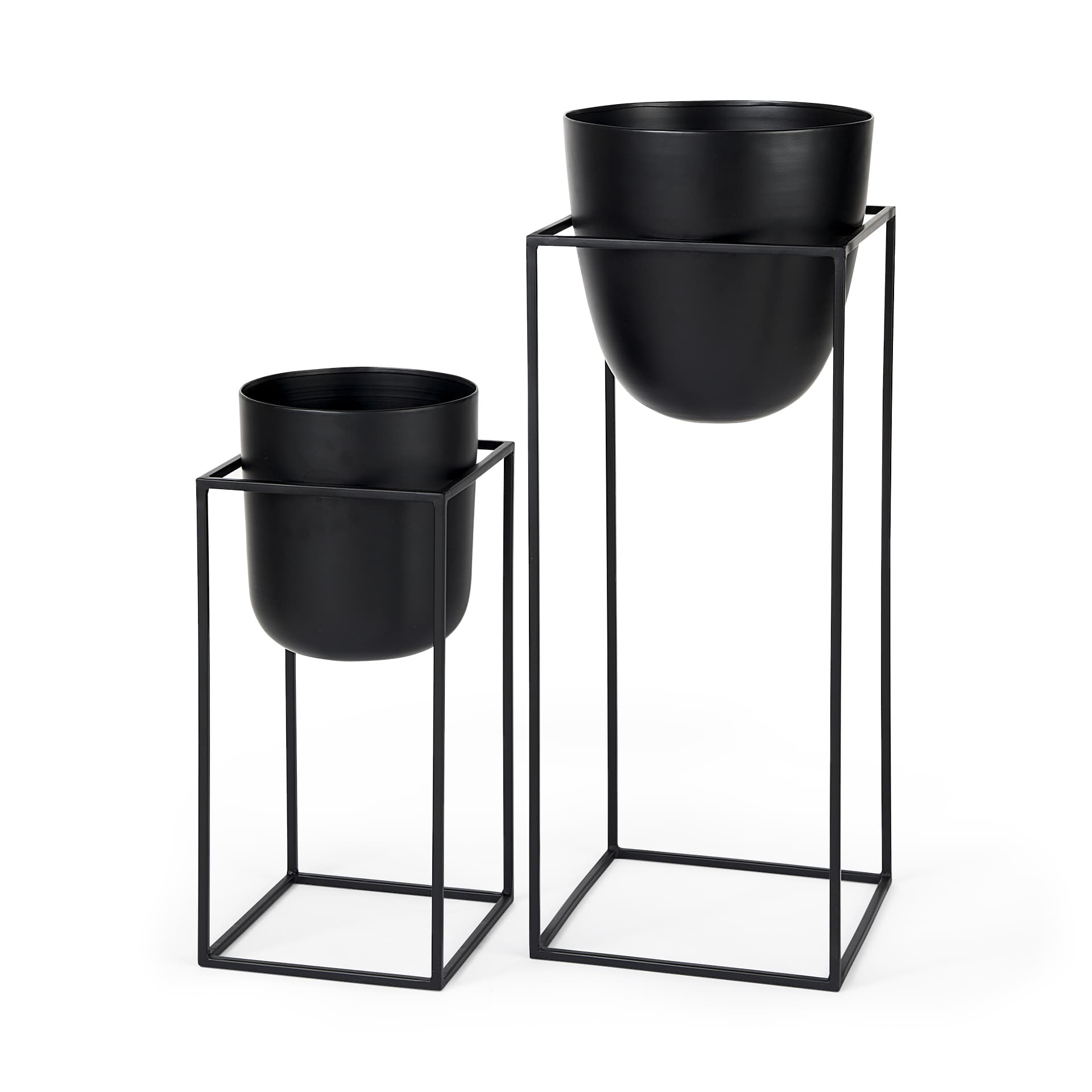 Bumble (Set of 2) 12L x 12W x 32H Black Plant Stands — product photograph