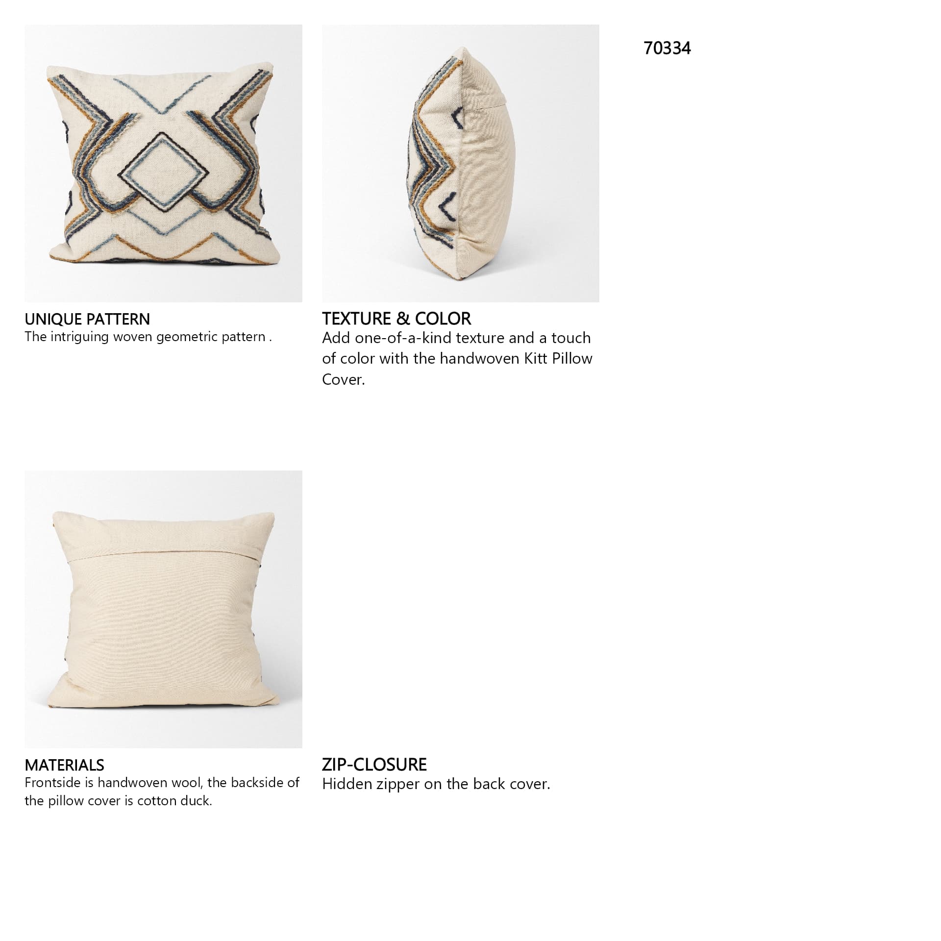 Kitt 20x20 Square Pillow Cover — in a styled room