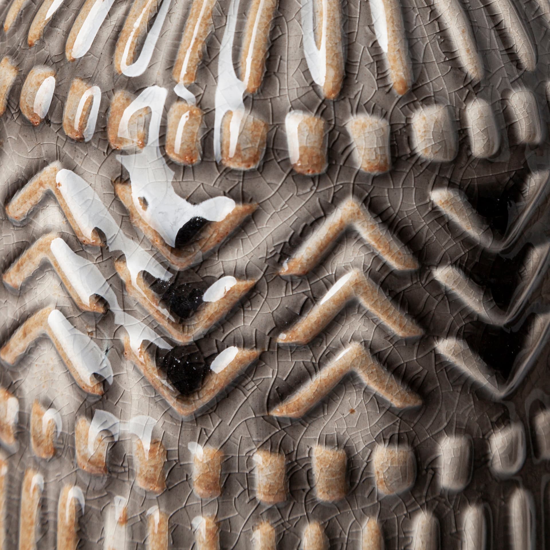 Riker III Large Dark Gray Cream Ceramic Vase — product photograph