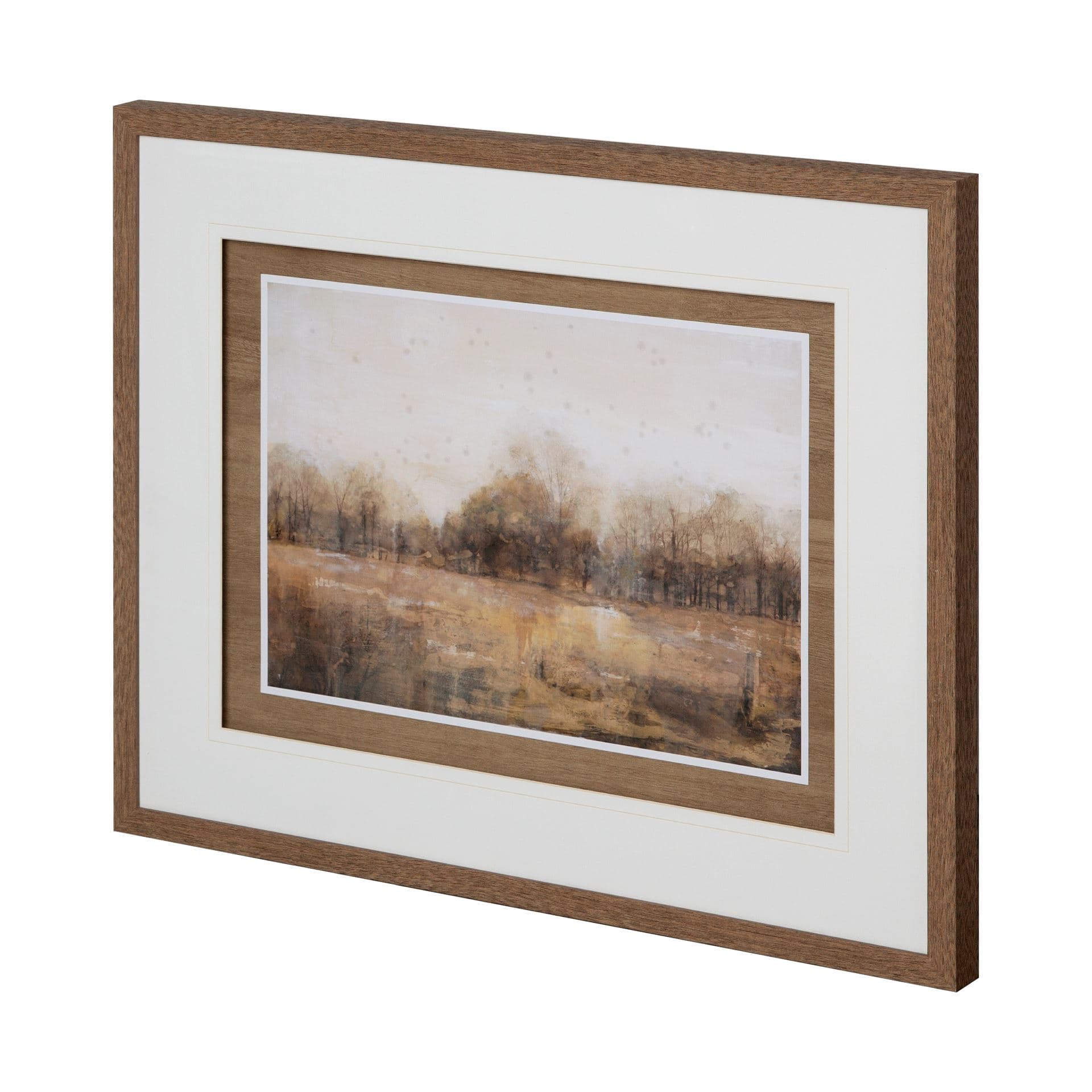Copper Glaze Landscape by Matina Theodosiou Hand Embellished Framed Art Print Matted under Glass — product photograph