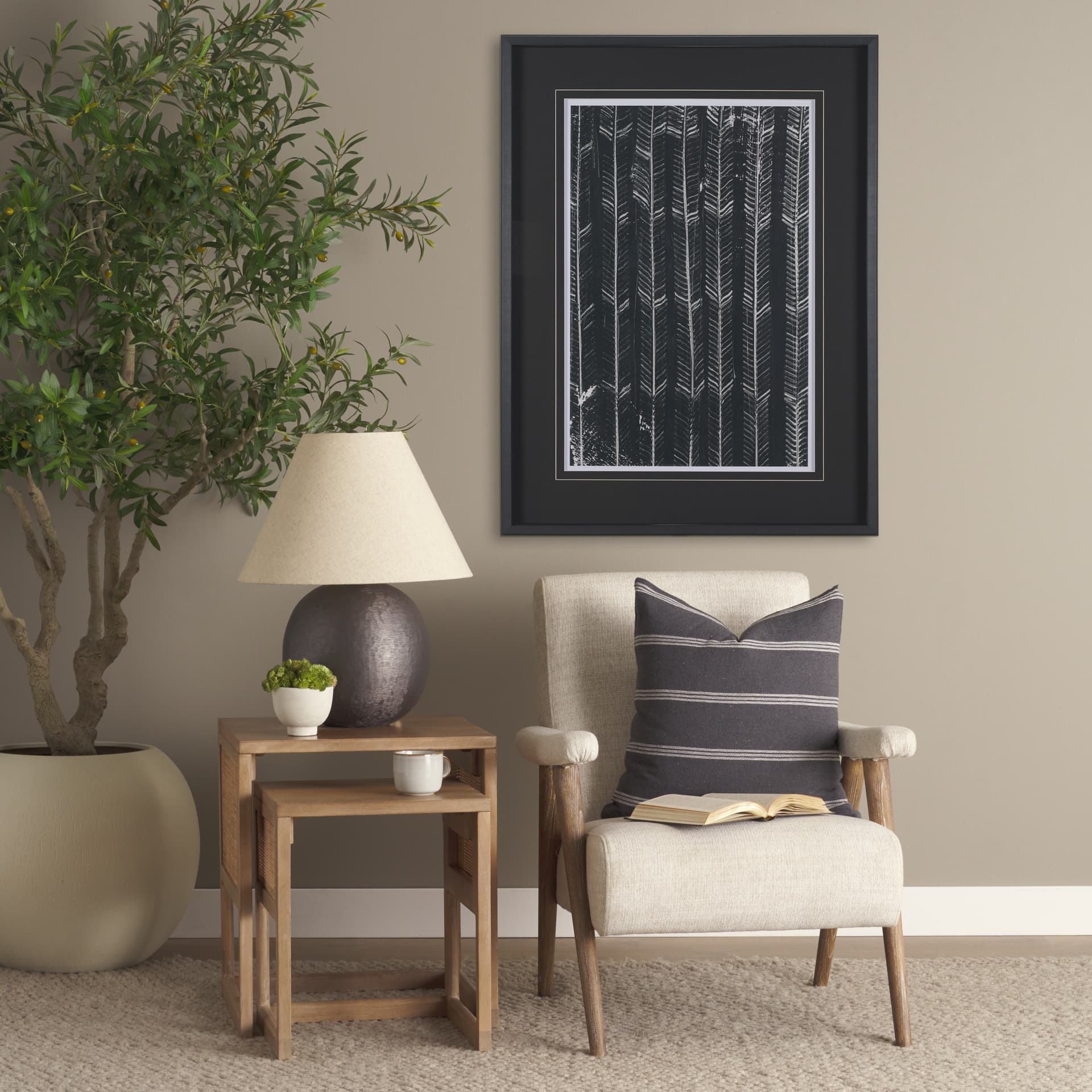 Continuation II by Mercana Studio a Hand Embellished Framed Art Print Matted under Glass — in a styled room