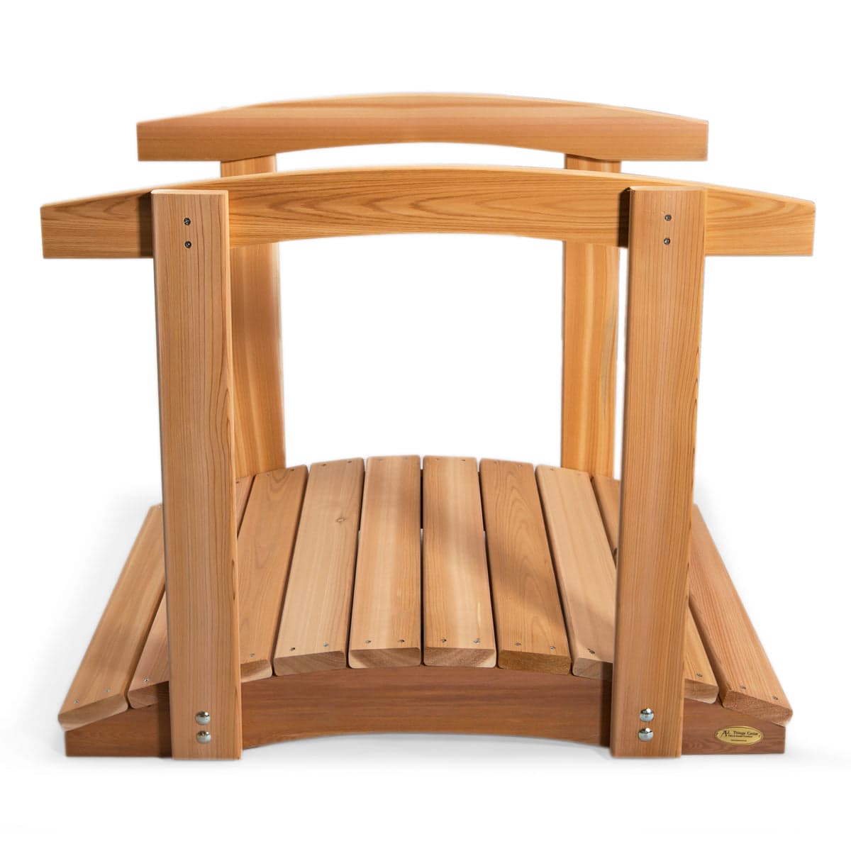 3-Ft Cedar Garden Bridge with Side Rails — product photograph