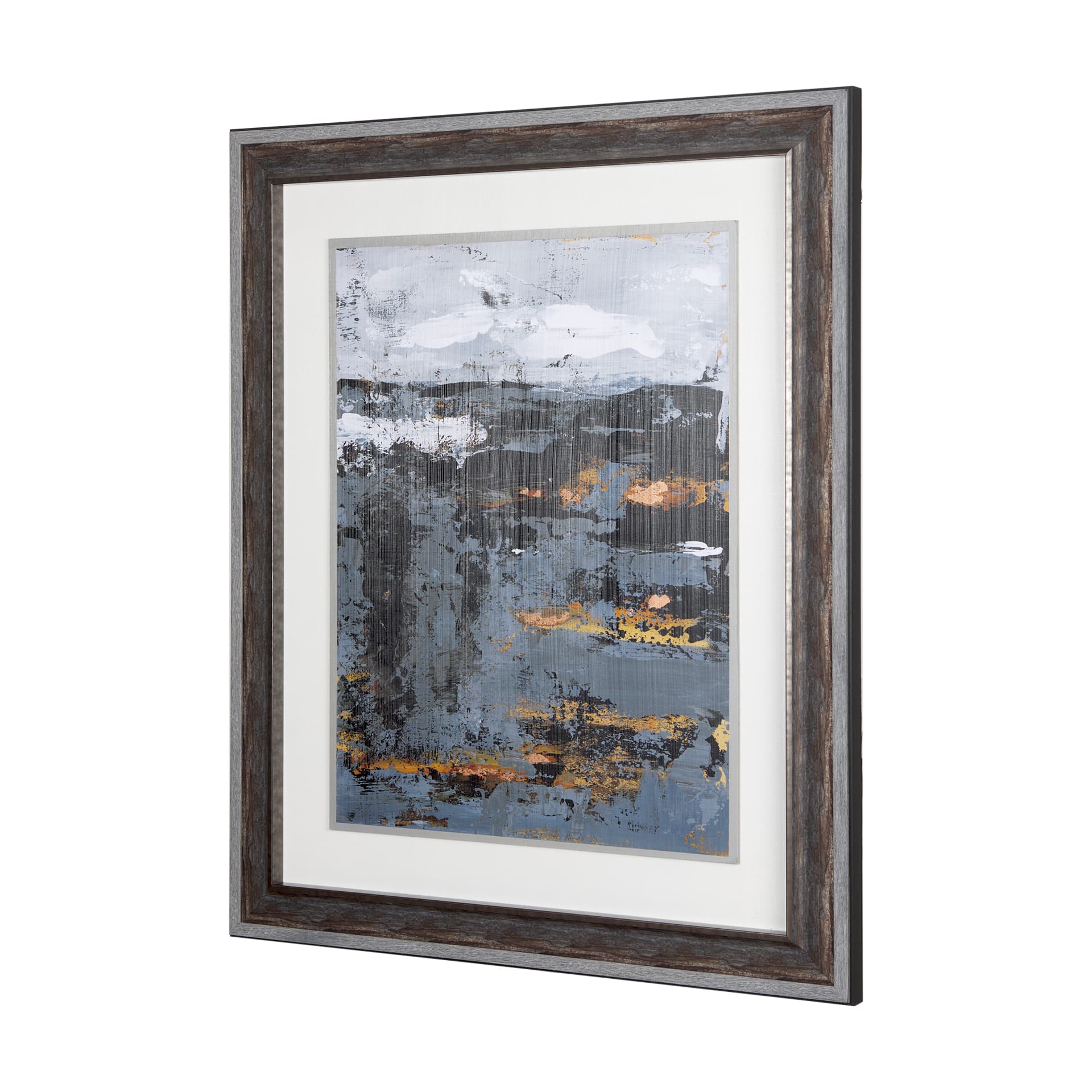 Silver and gold Inspiration II by Mercana Studio a Hand Embellished Textured Framed Art Print — product photograph