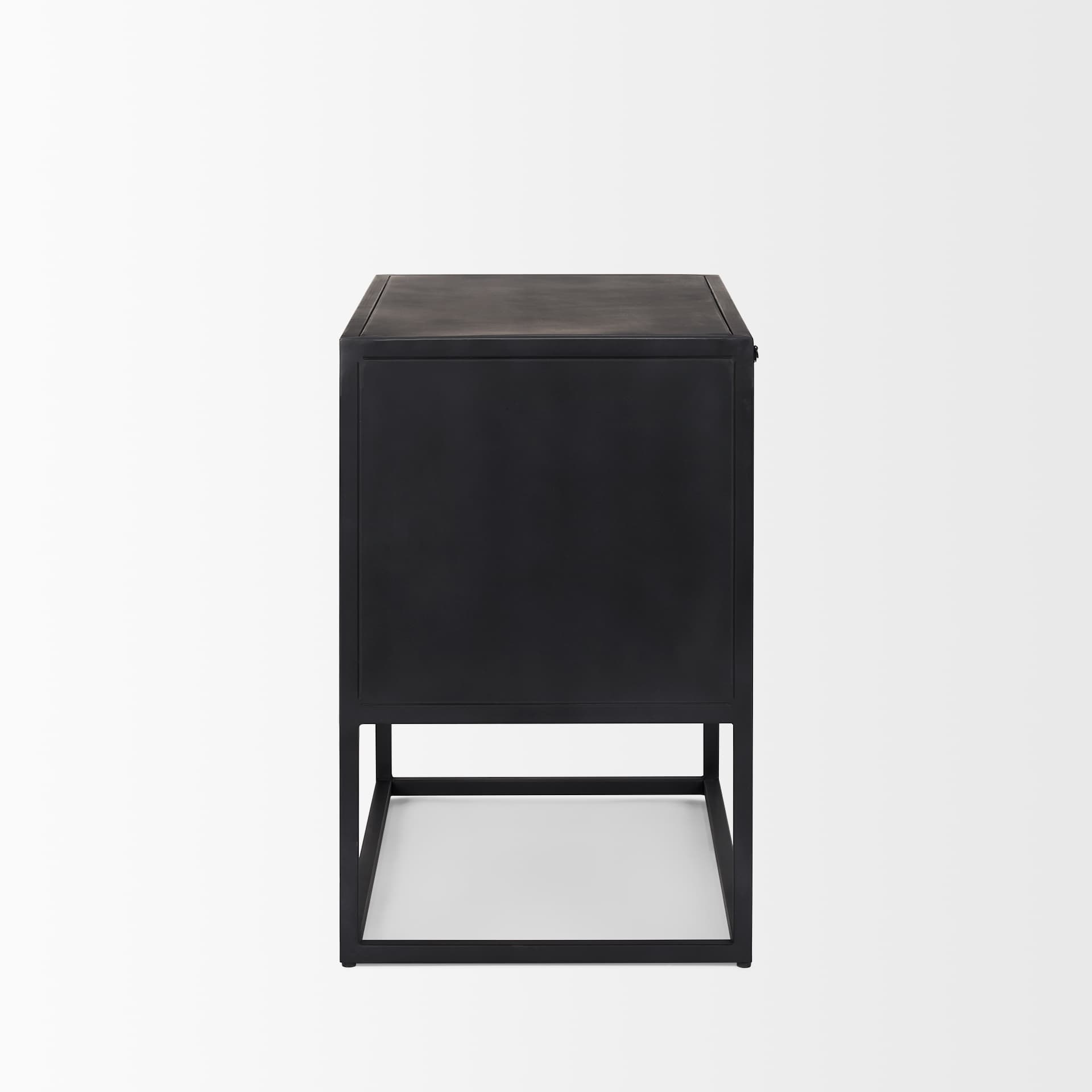 Sloan Black Wood W/Black Metal Frame Side Table — product photograph