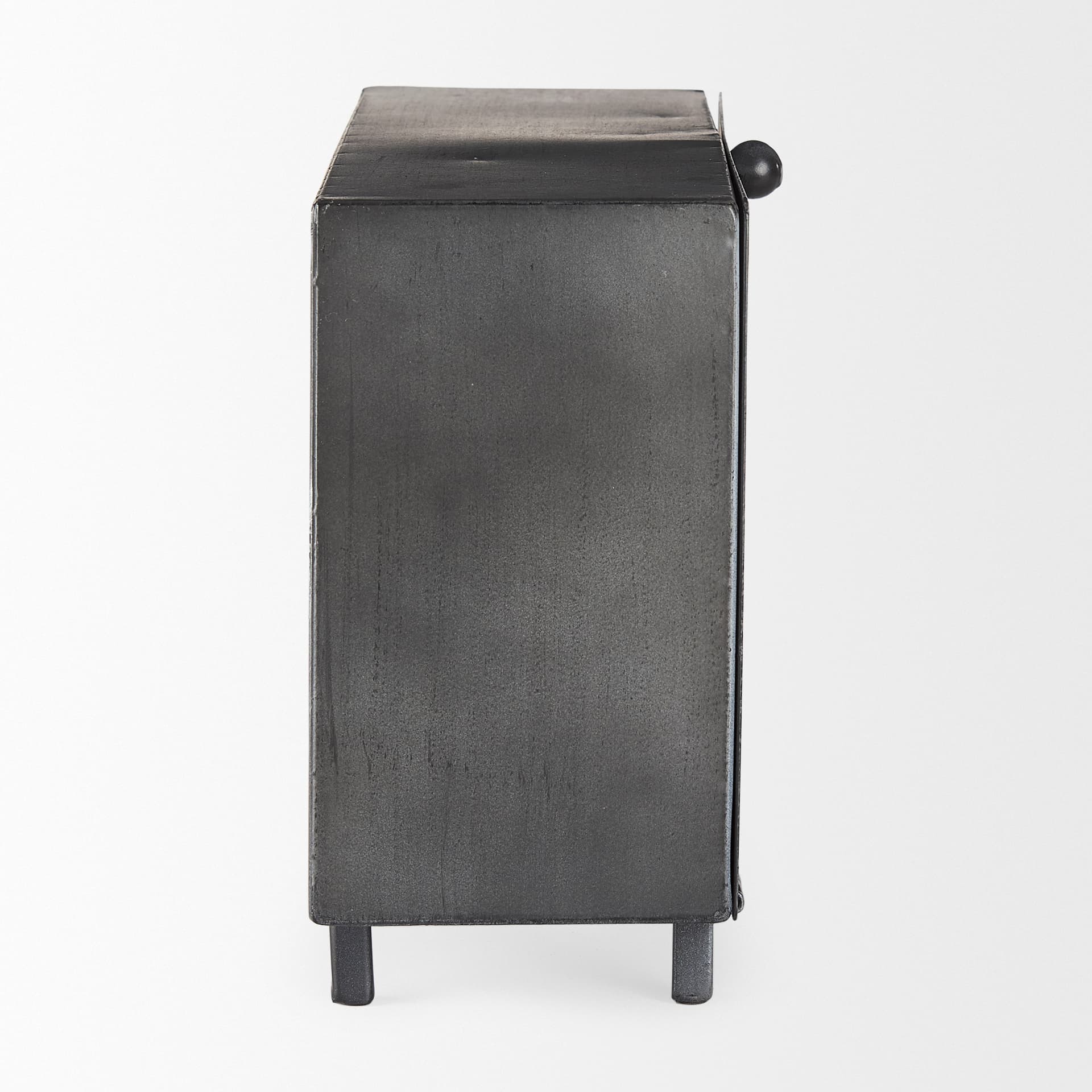 Harvey 13.0L x 4.5W x 8.1H Black Metal and Wood Rectangular Table Clock — product photograph