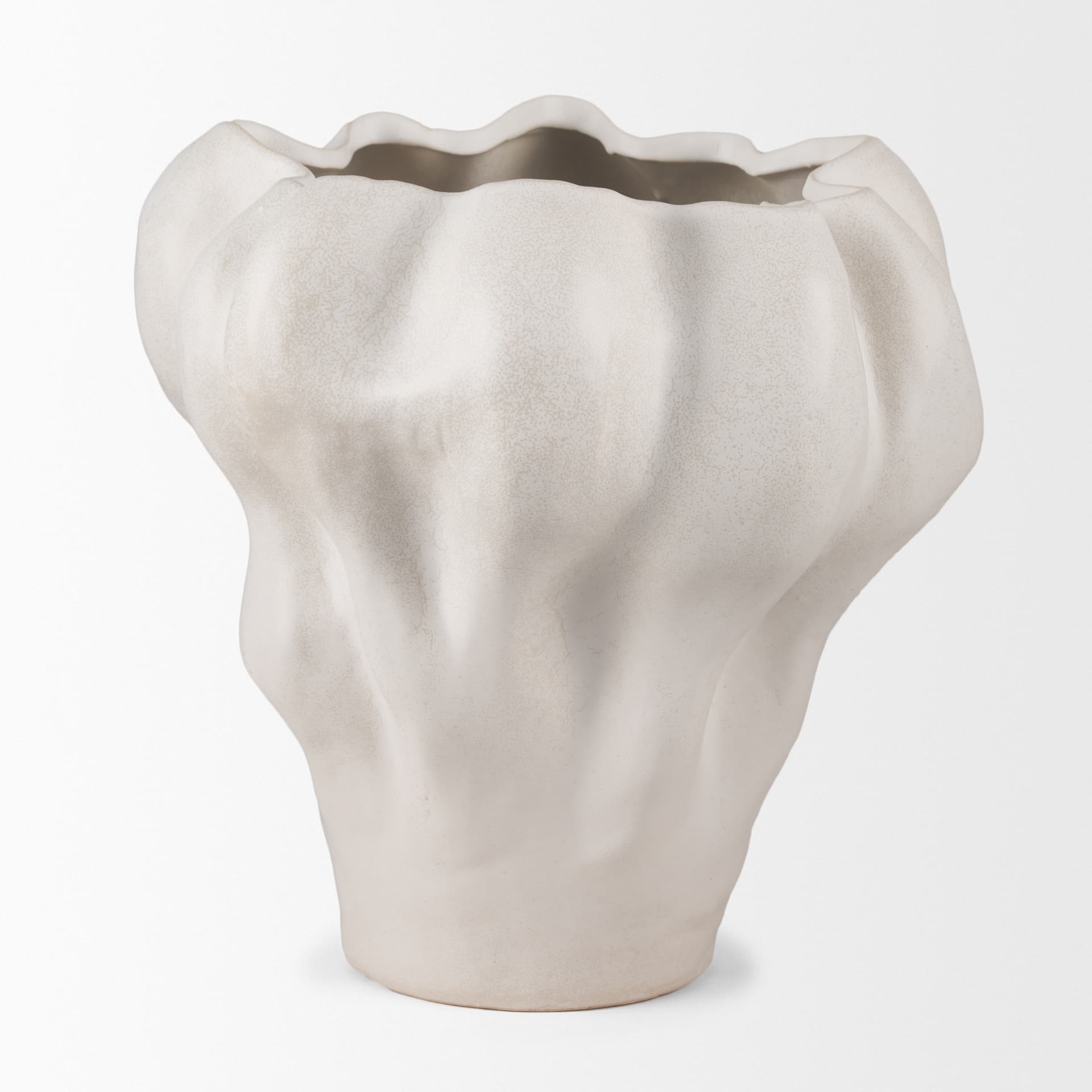 Vanna Sculptural Cream Glazed Ceramic Vase — product photograph