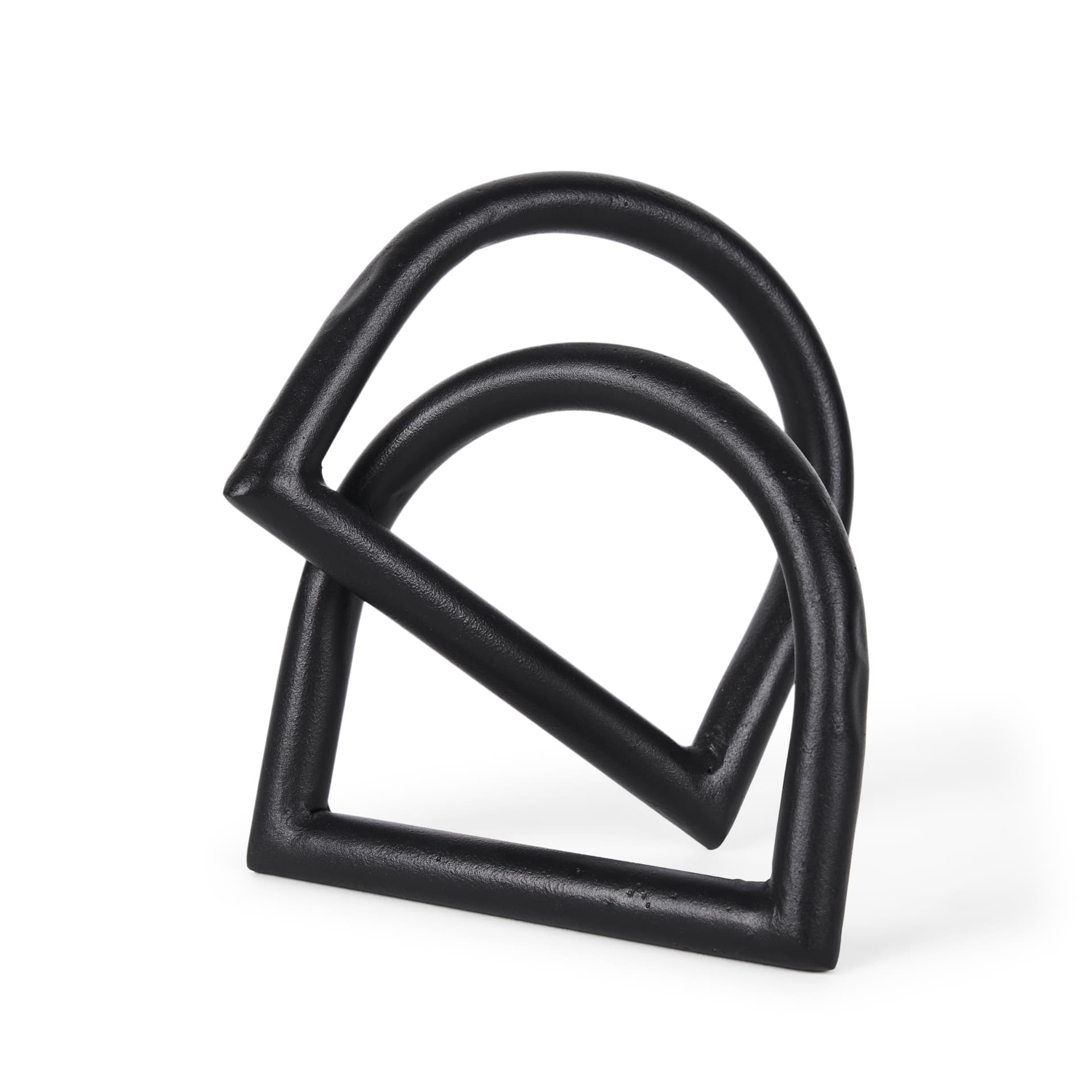 Locke Large Matte Black Metal Decorative Object — product photograph
