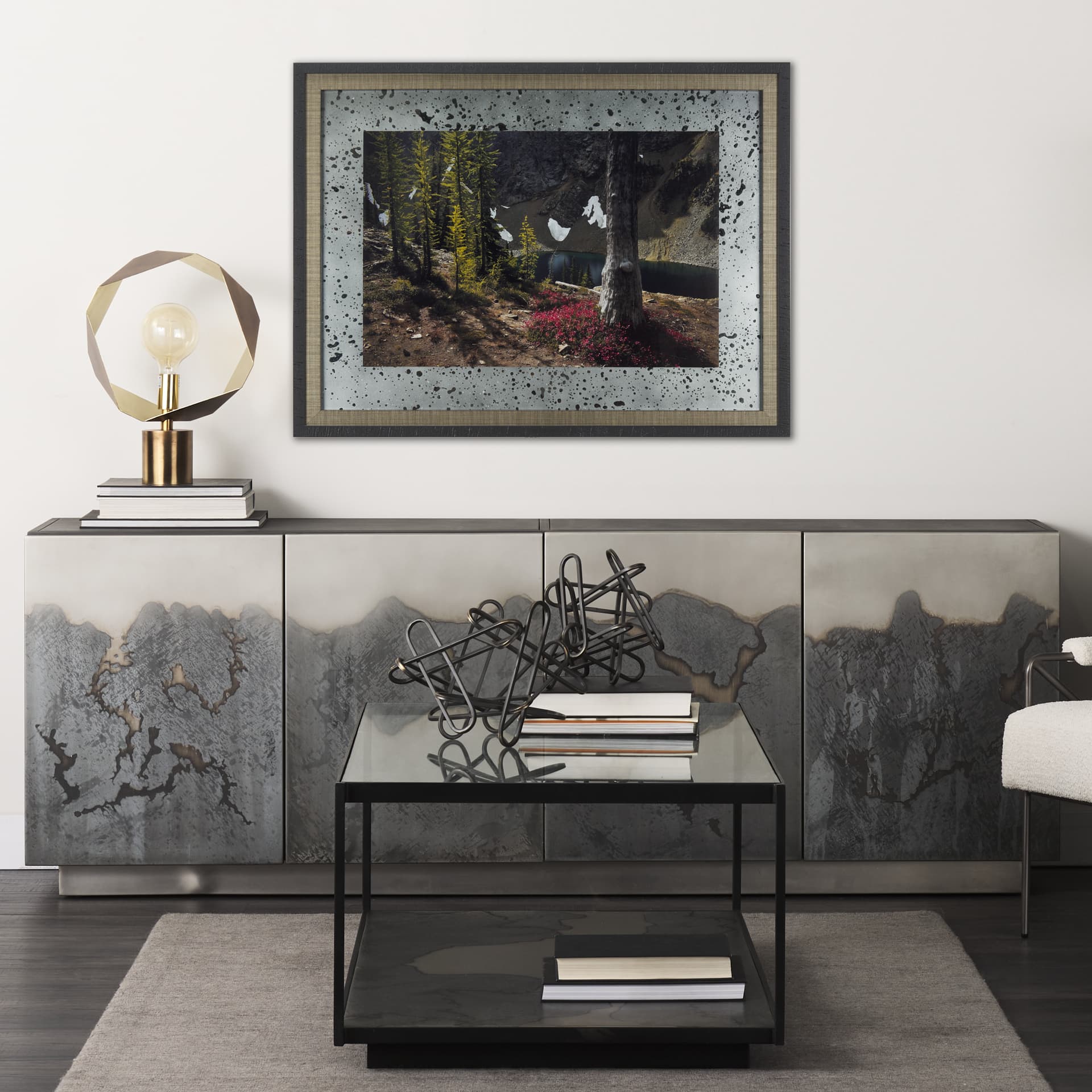 North Cascades by Chad Mackay a Framed Art Print Matted under Glass — in a styled room