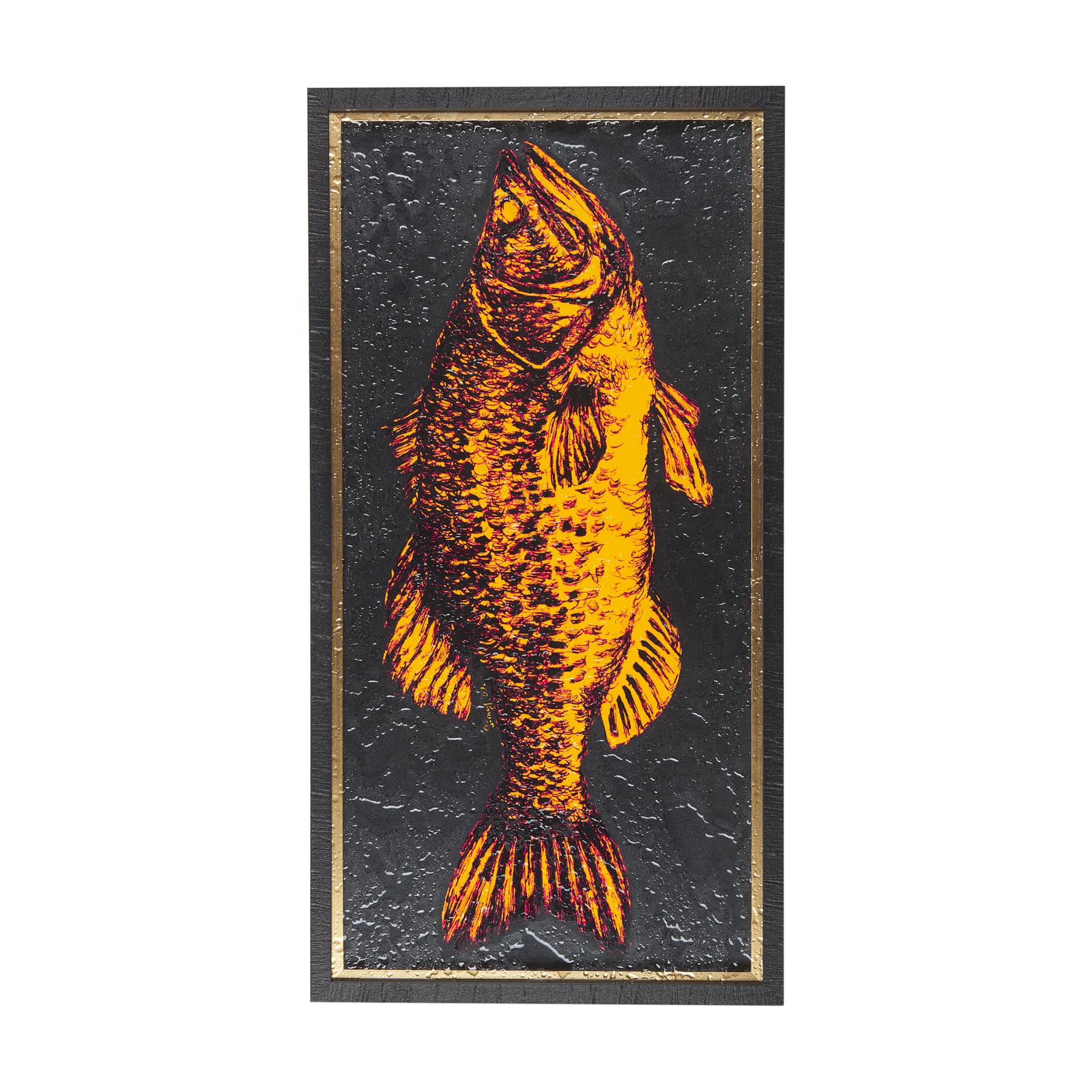 Largemouth Bass Orange by Mercana Studio a Hand Embellished Textured Framed Art Print — product photograph