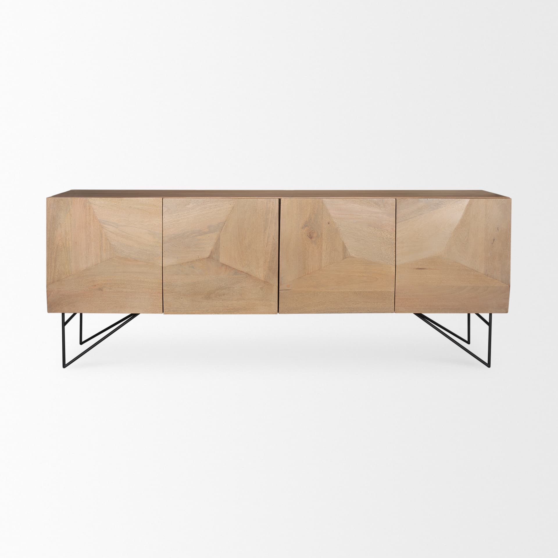 Darwin Light Brown Wooden 4 Door w/ 2 Shelves Sideboard — product photograph