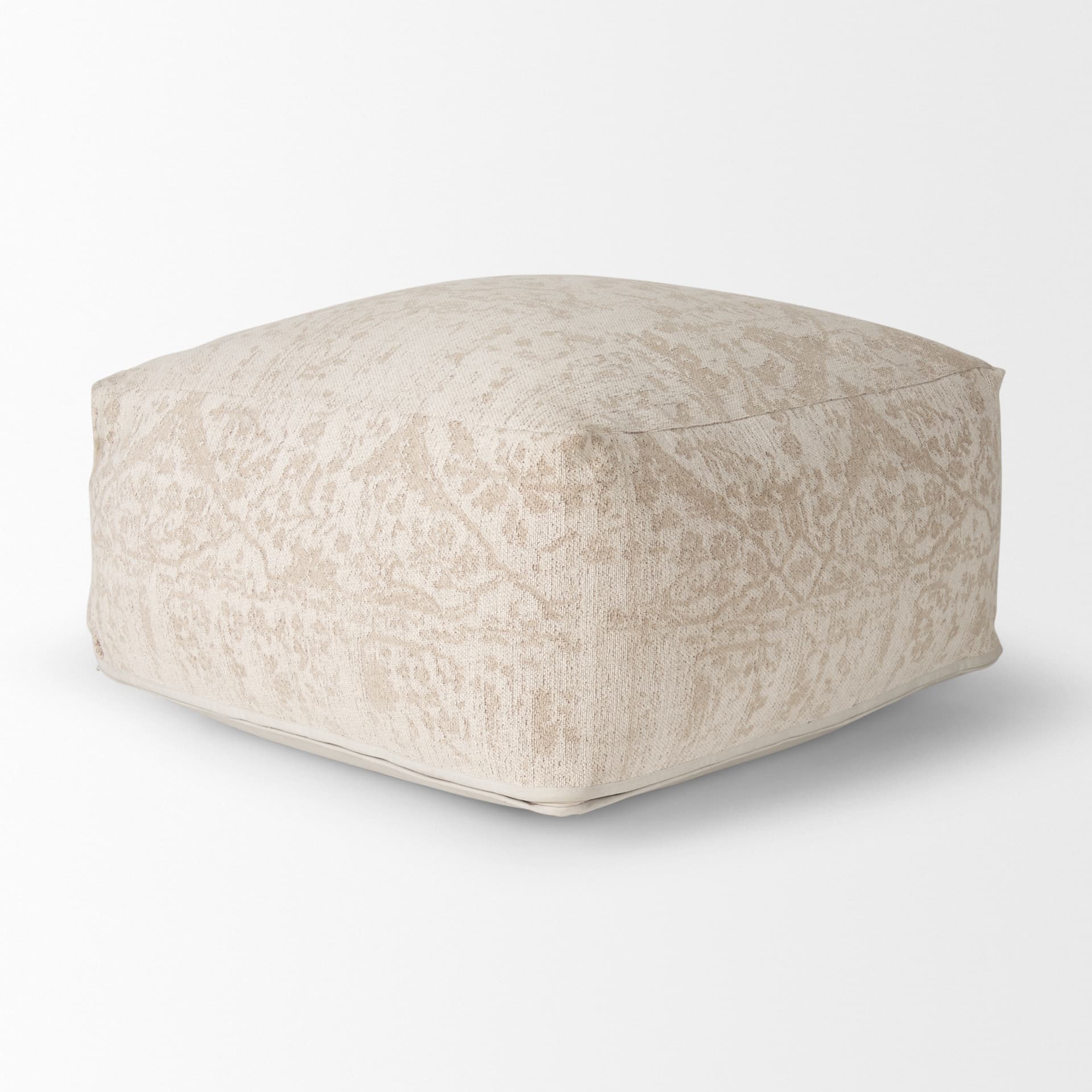 Khloe Large Cream Pouf — product photograph