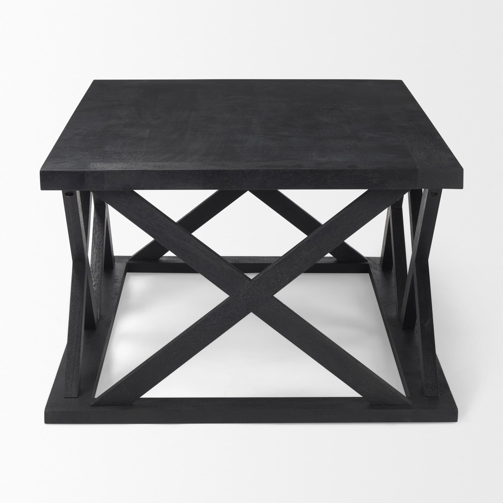Forsey 48.0L x 28.0W x 17.5H Black Wood Rectangular Coffee Table — product photograph
