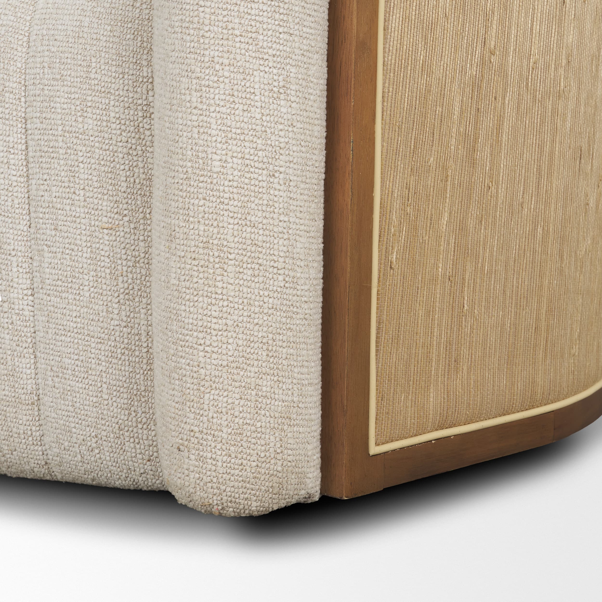 Fonda Cream Fabric w/ Natural Jute Swivel Accent Chair — product photograph