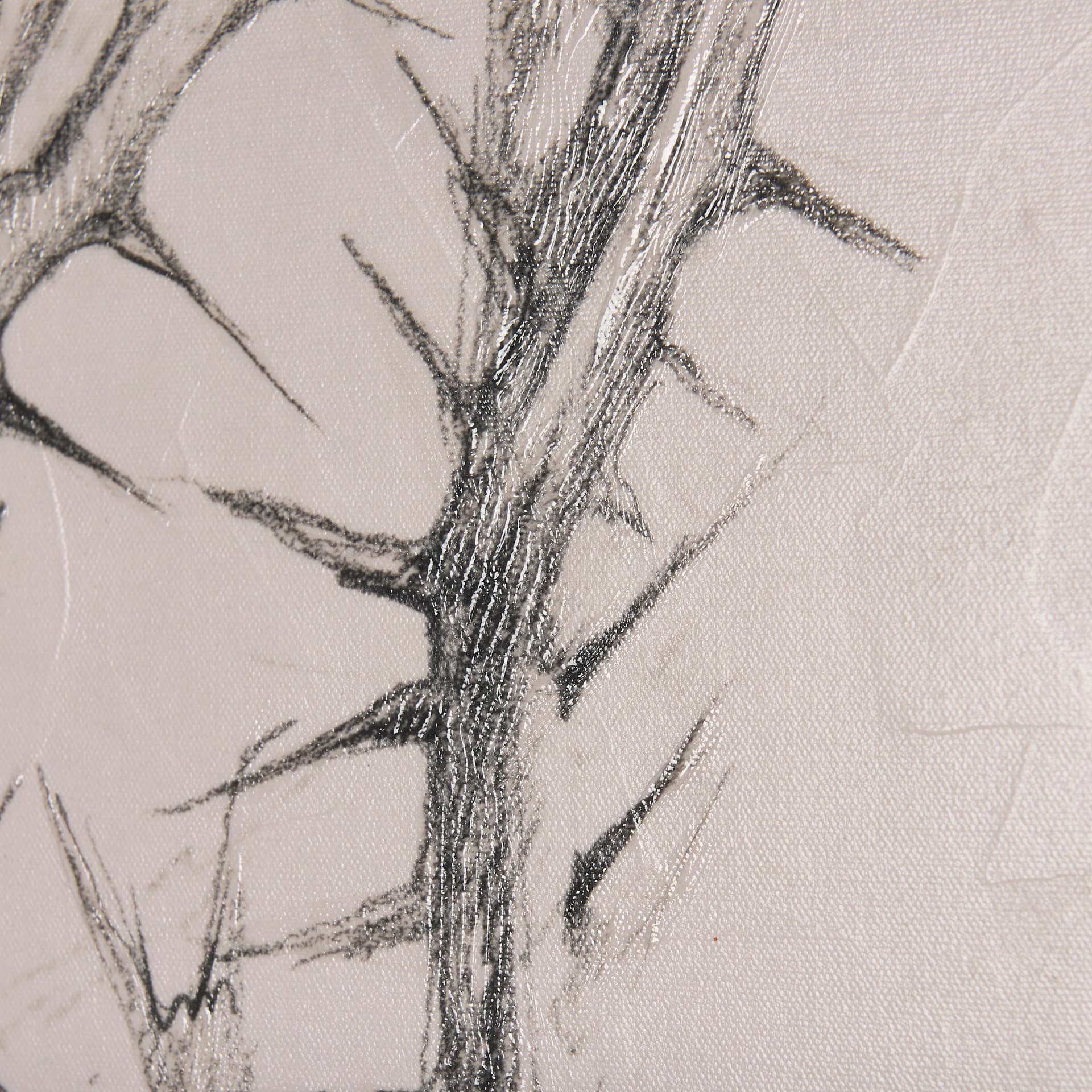 Thistle With Bumblebee Drawing IV by Mercana Studio a Hand Embellished Textured Canvas — product photograph
