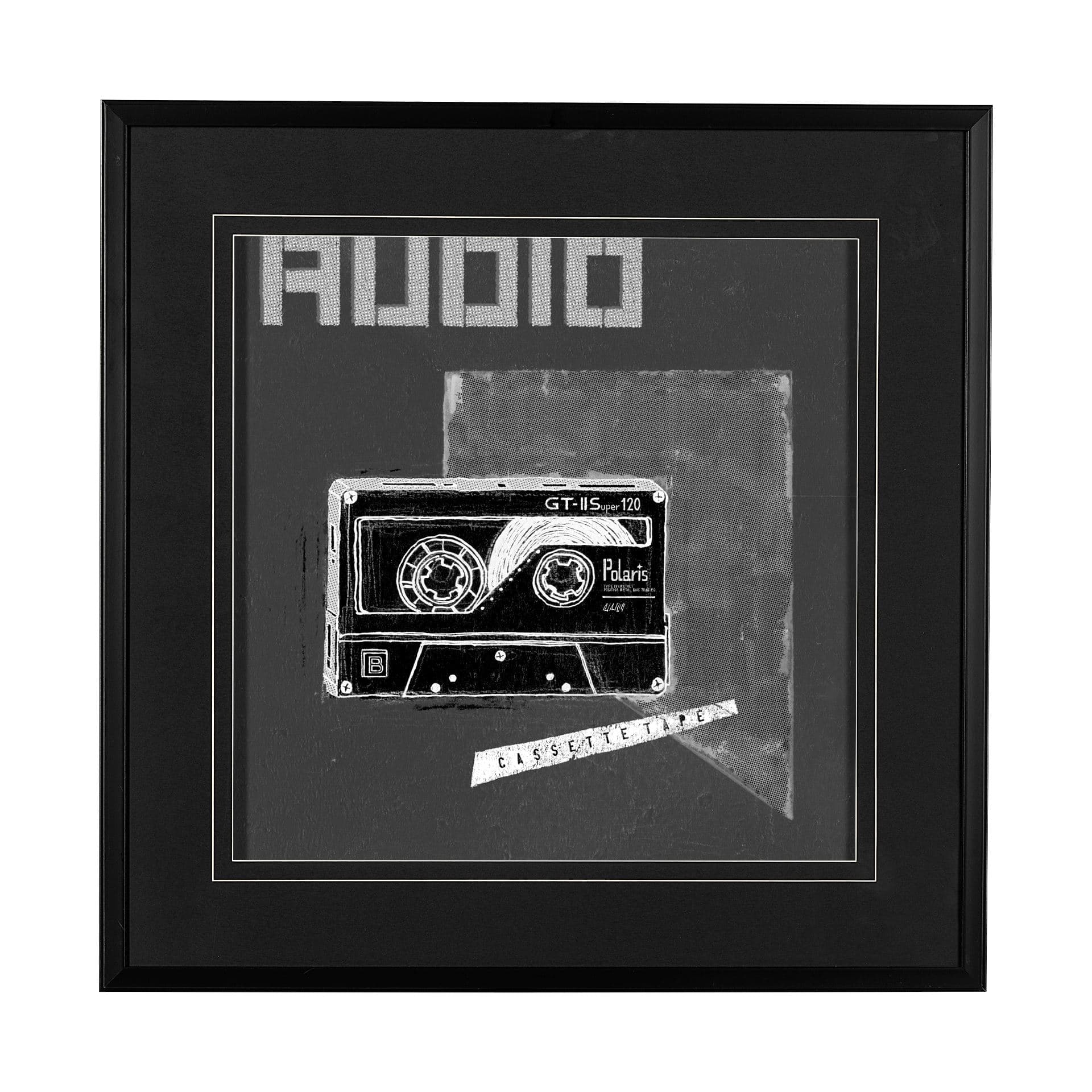 Cassette Tape II by Alarm a Hand Embellished Textured Framed Art Print Matted under Glass — product photograph