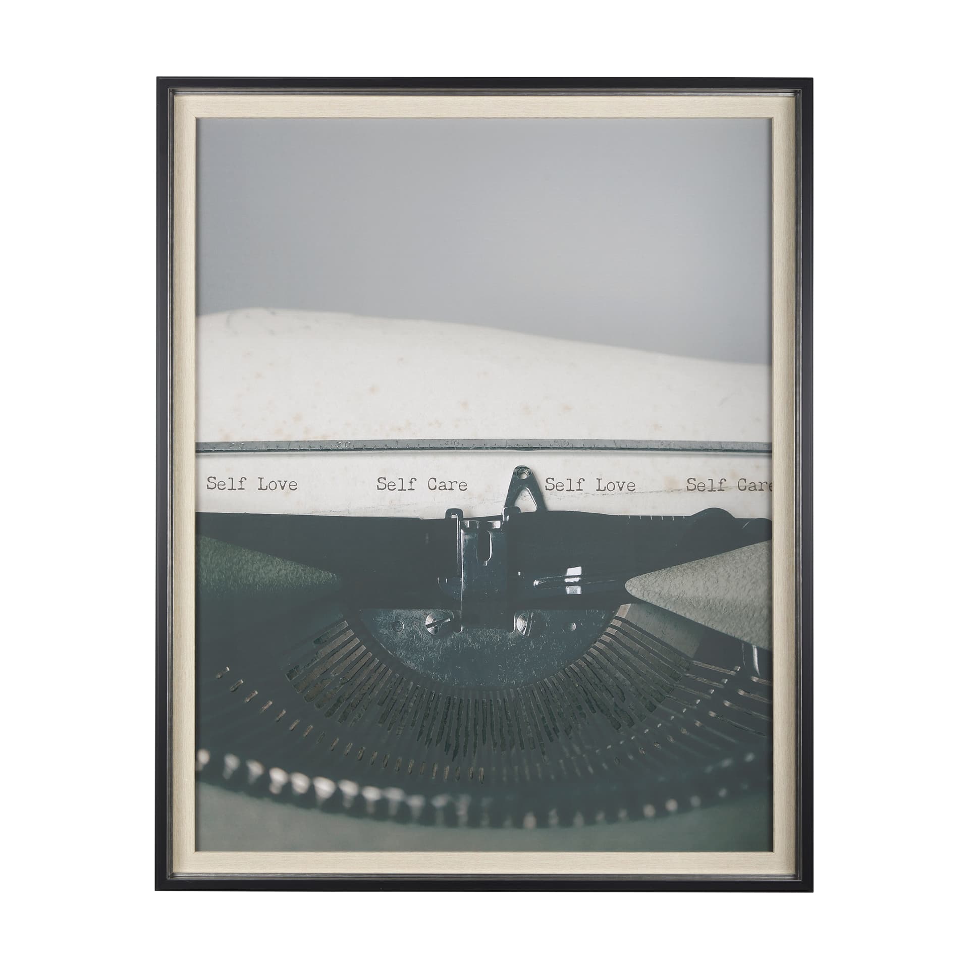 Typewriter Notes Care by Mercana Studio Hand Embellished Textured Framed Photo Art Print Matted unde — product photograph