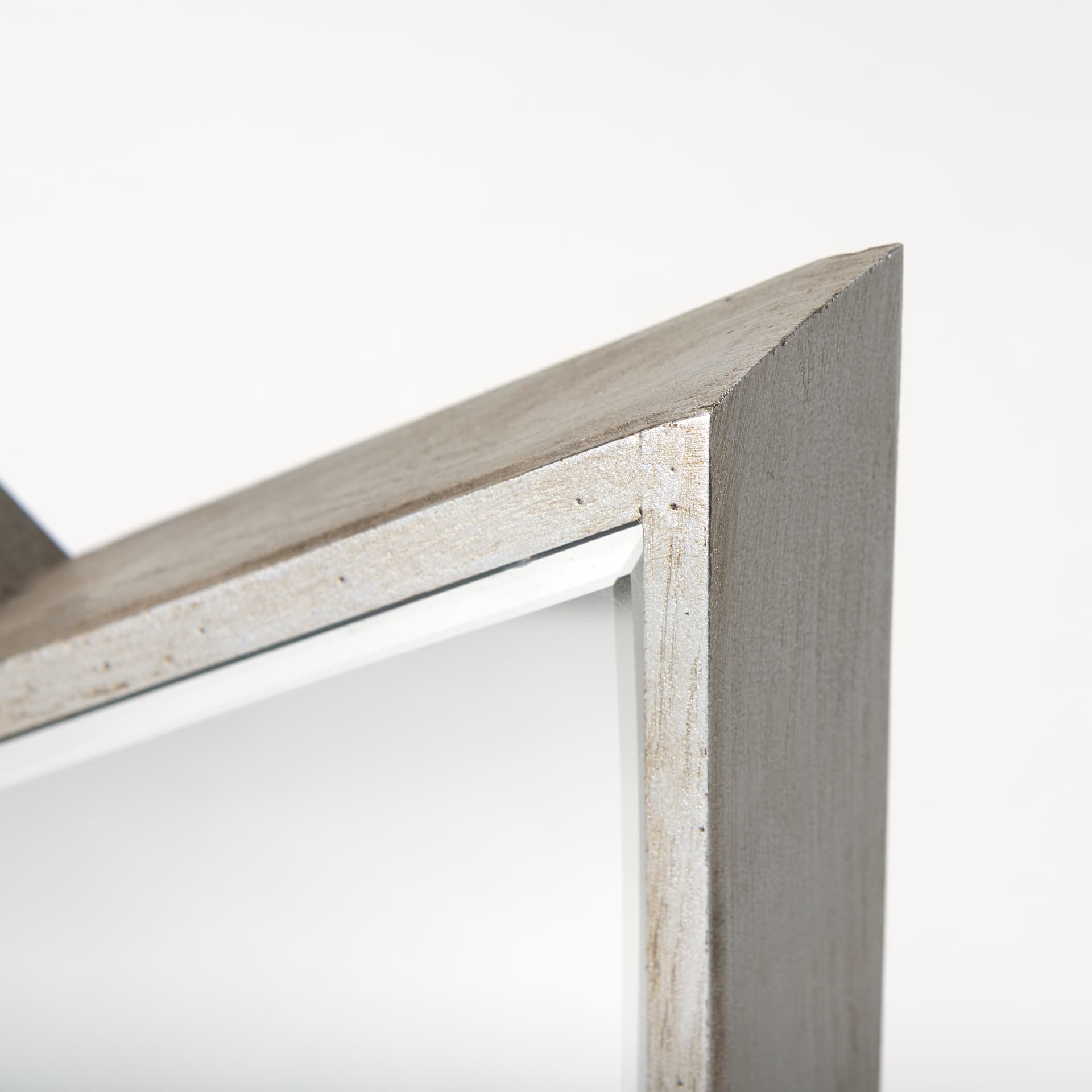 Cheveronna 36x12 Silver W/Antiquing Wood Frame Mirror — product photograph