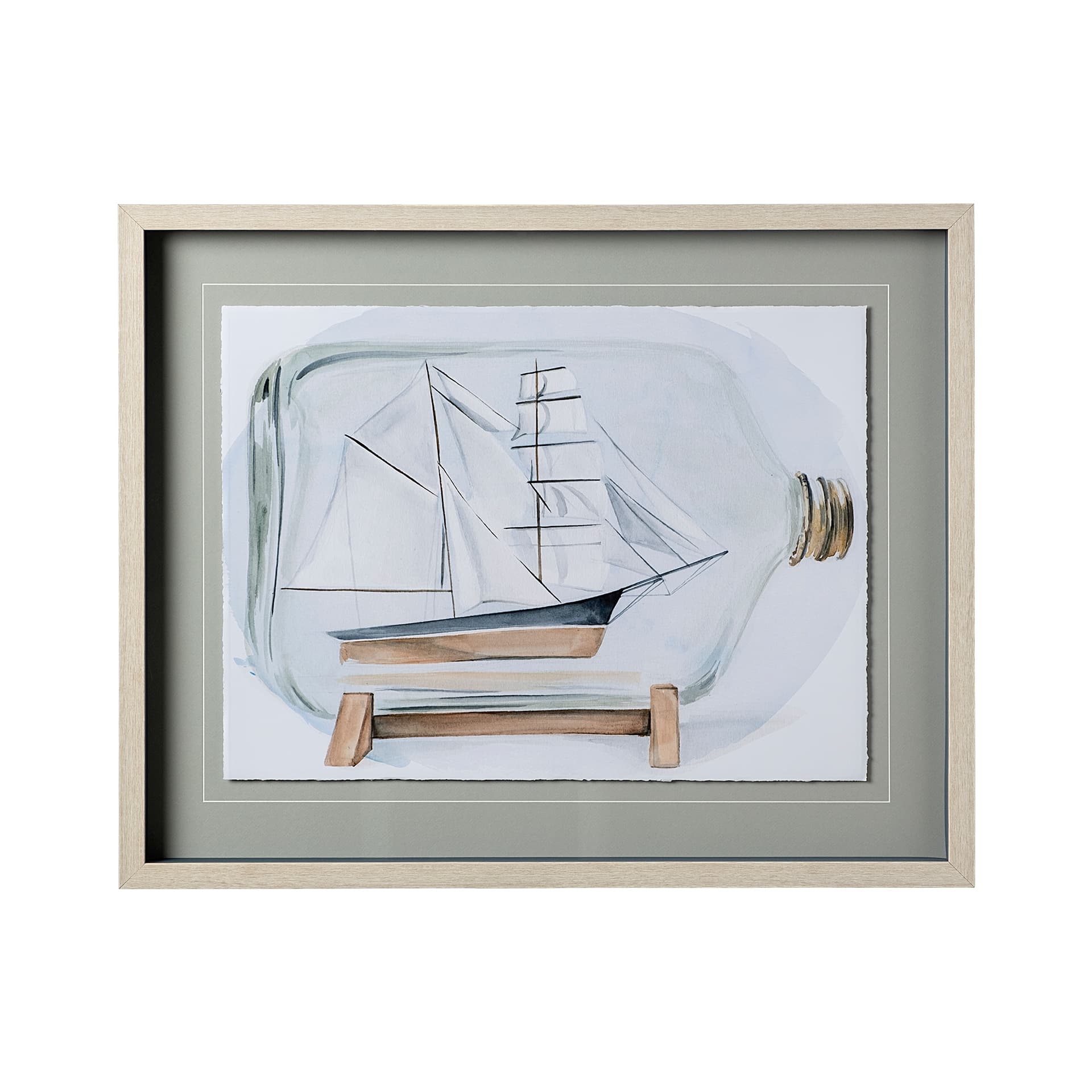 Sail the Seas I by Jennifer Paxton Parker a Framed Art Print Matted under Glass — product photograph
