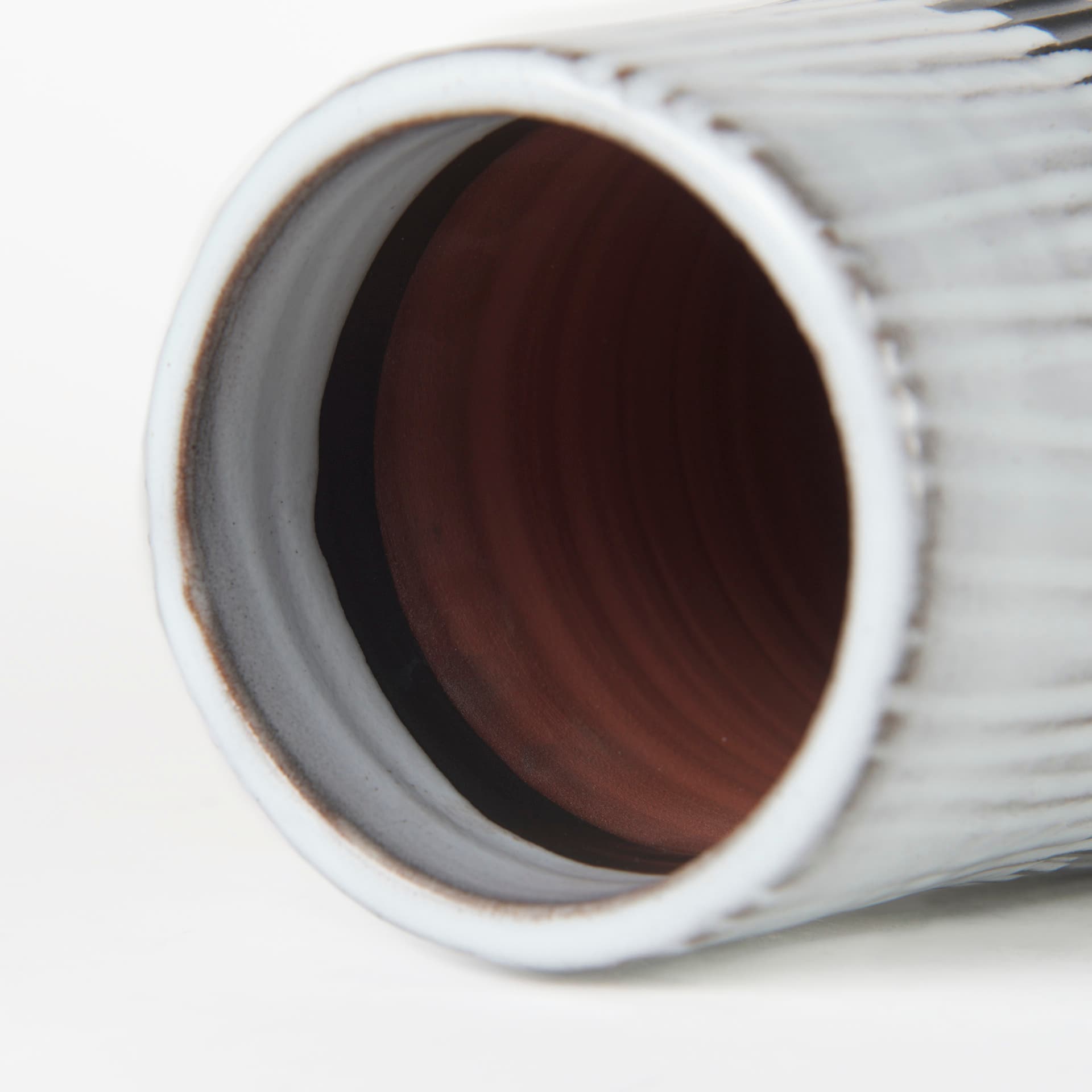 Tanami I Tall Dark Brown/White Ceramic Vase — product photograph
