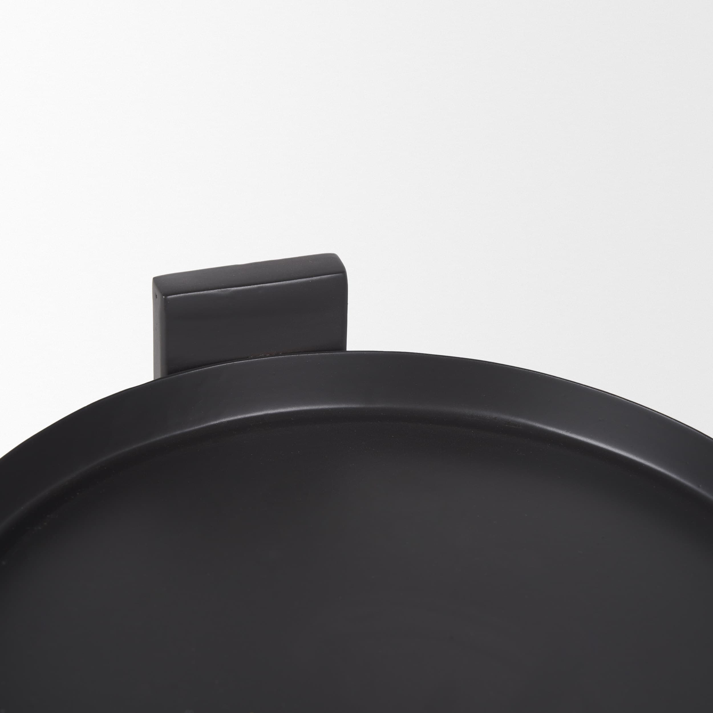 Price Large Matte Black-Brown Metal w/ Glass Hurricane Candle Holder — product photograph
