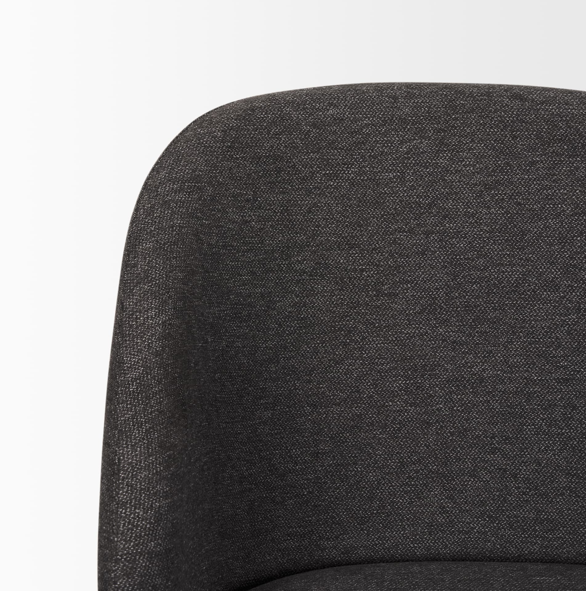 Shannon Contoured Back Dining Side Chair | Gray Fabric w/ Metal — product photograph