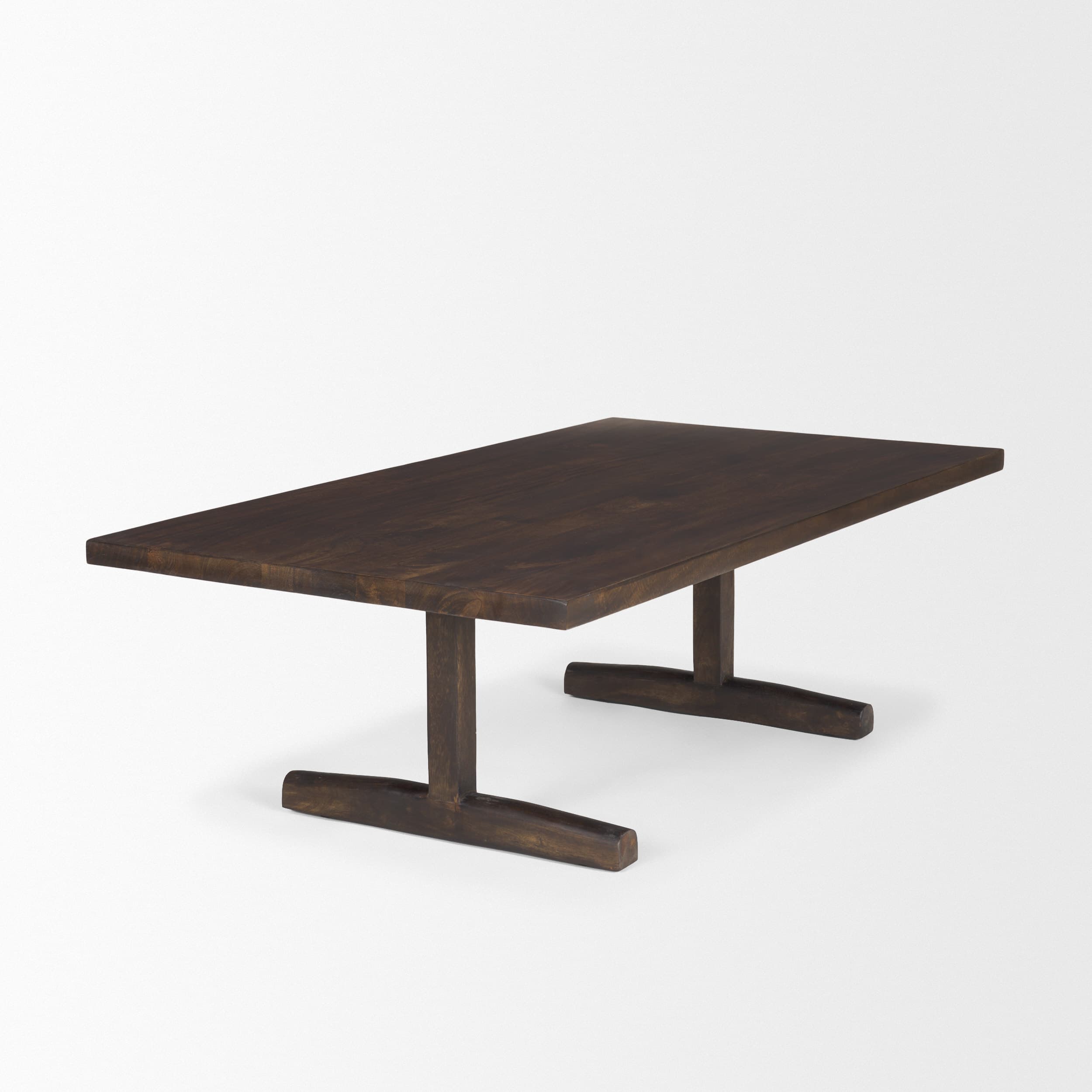 Viktor 55"L Dark Brown Solid Wood Coffee Table — product photograph